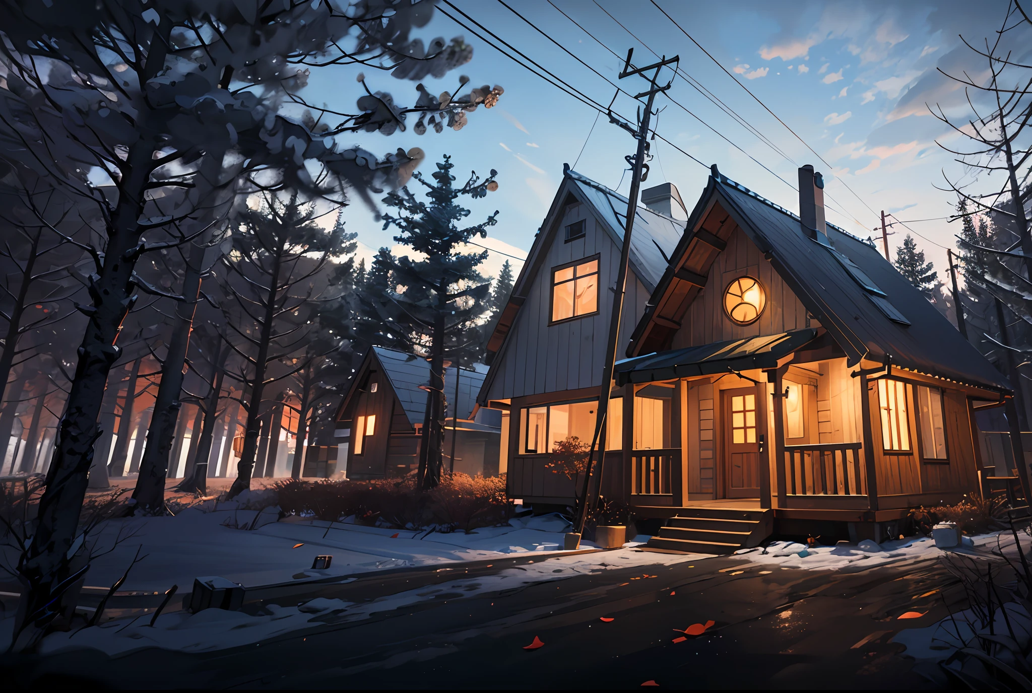 (A tiny little colourful wooden house on the big tree's branch is giving autumn vibe in the evening),cold atmosphere,birds are resting on the branches,forest background,front view,far shot lens,cinematic lighting,3d render house,delicated colours,highly resolution,highly quality,symmetrical,crisp quality,intricate pattern of tree and house,unreal engine 5,trending on artstation,ambient lighting,UHD,HDR,sharpness,octane rende,,surrealistic photo,hyper realism,realistic colours,intricacy of the design,cinematic render,hyper detailed photo
Aspect ratio= 4:3 --auto --s2