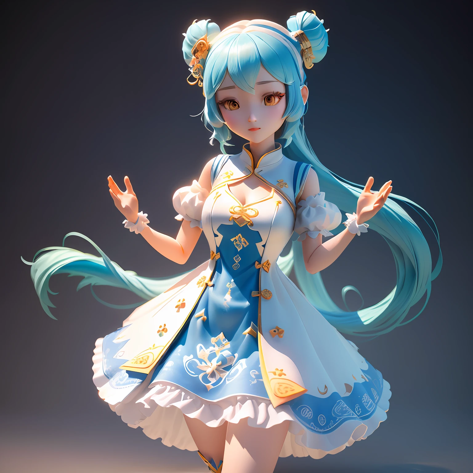 Liangyi integrates three-dimensional paper sculpture and paper art creation,Using 3D stereoscopic rendering technology,The gradient color scheme ranges from white to light blue,Available in 4K resolution