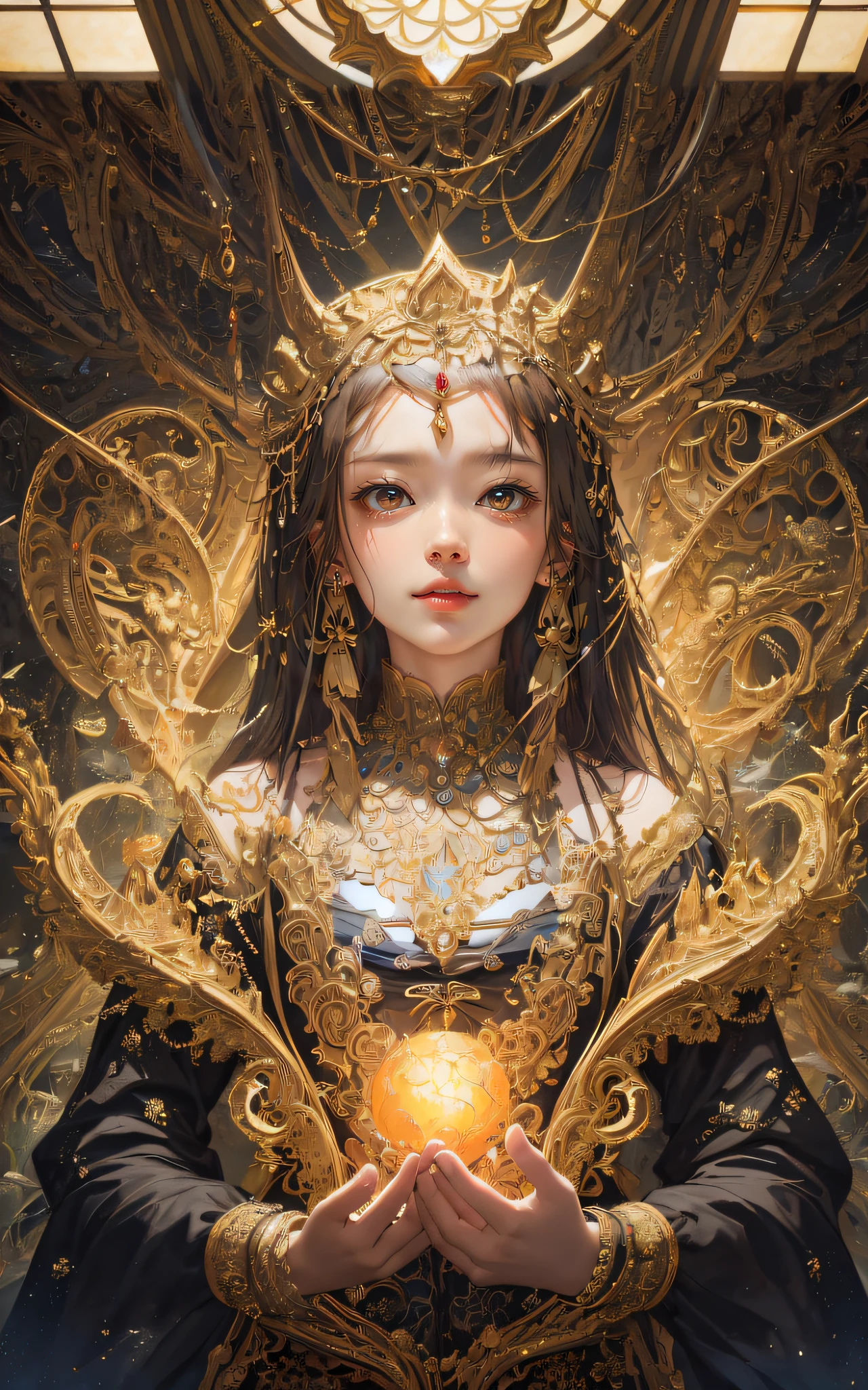 Gold leaf art，gold foil，The art of symmetry，holy rays