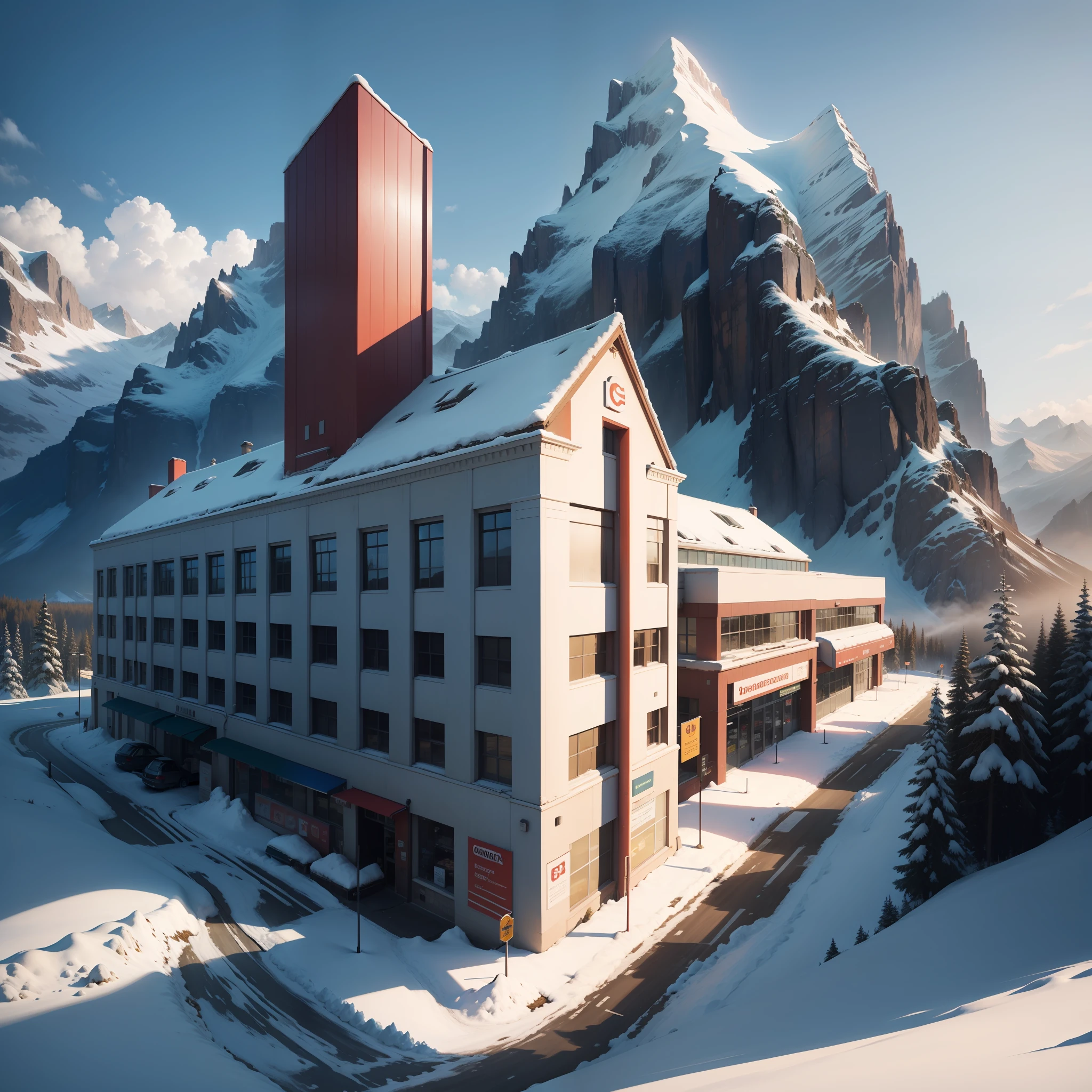 supermarket on top of a tall Gorgeous Mountain