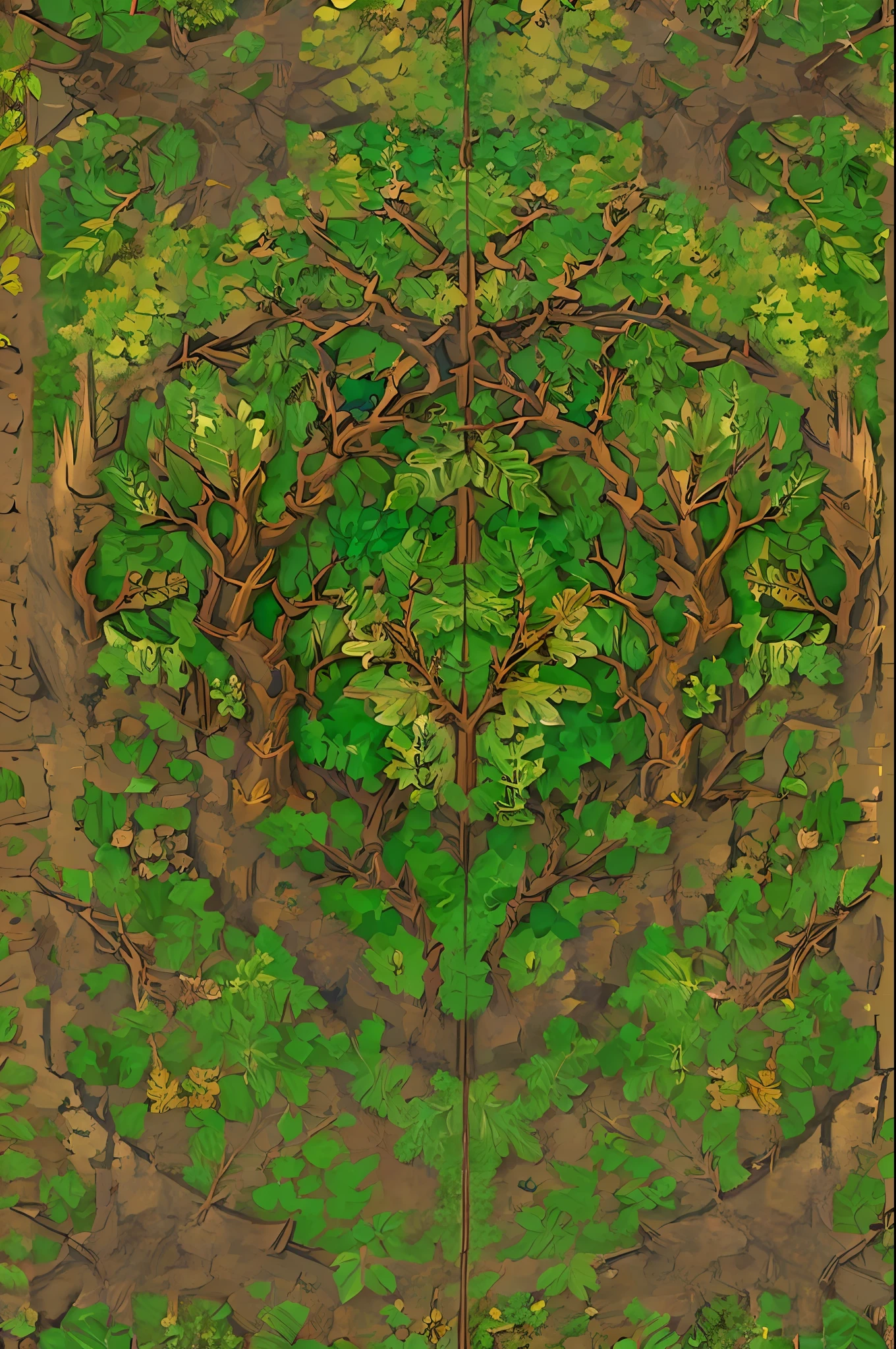 wowtexture of foliage, symmetrical, seamless, hyper detailed, In zaum Elysium landscape style , in RootsBranchesAI style, (masterpiece:, best quality, ultra-detailed, best shadow), 2d art, concept art,