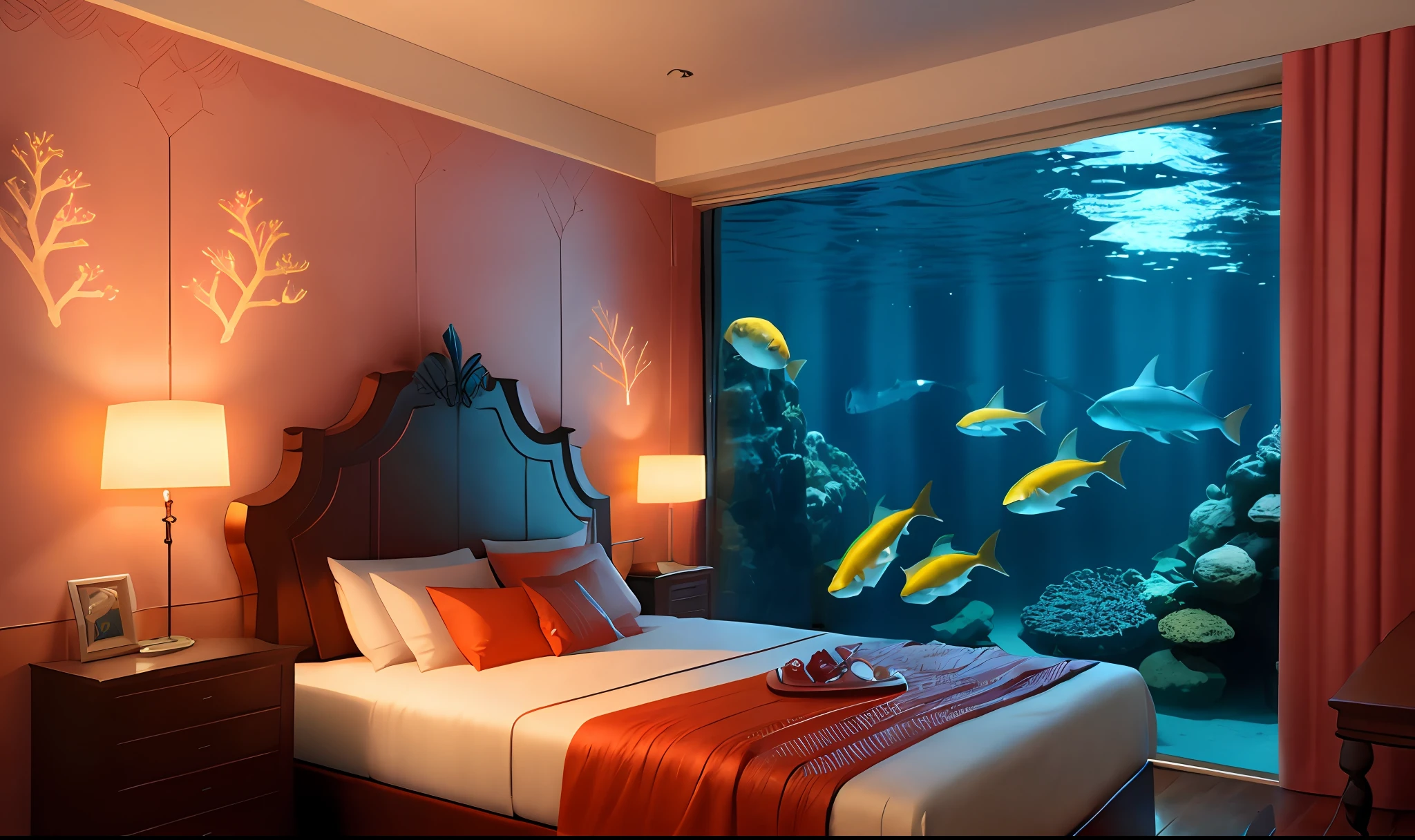 Acuario con tiburones