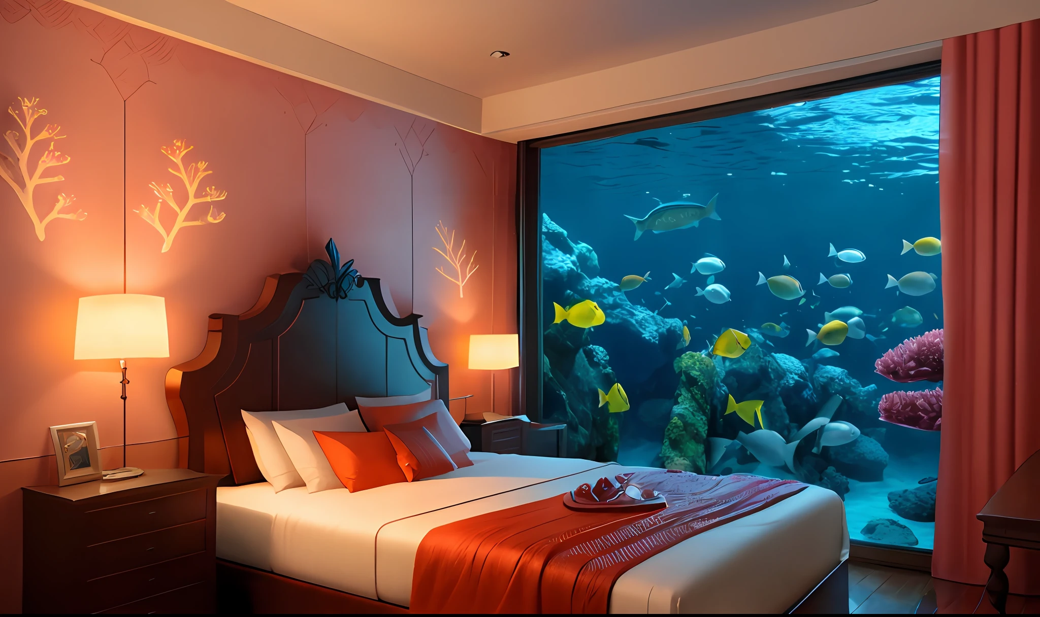 Acuario con tiburones