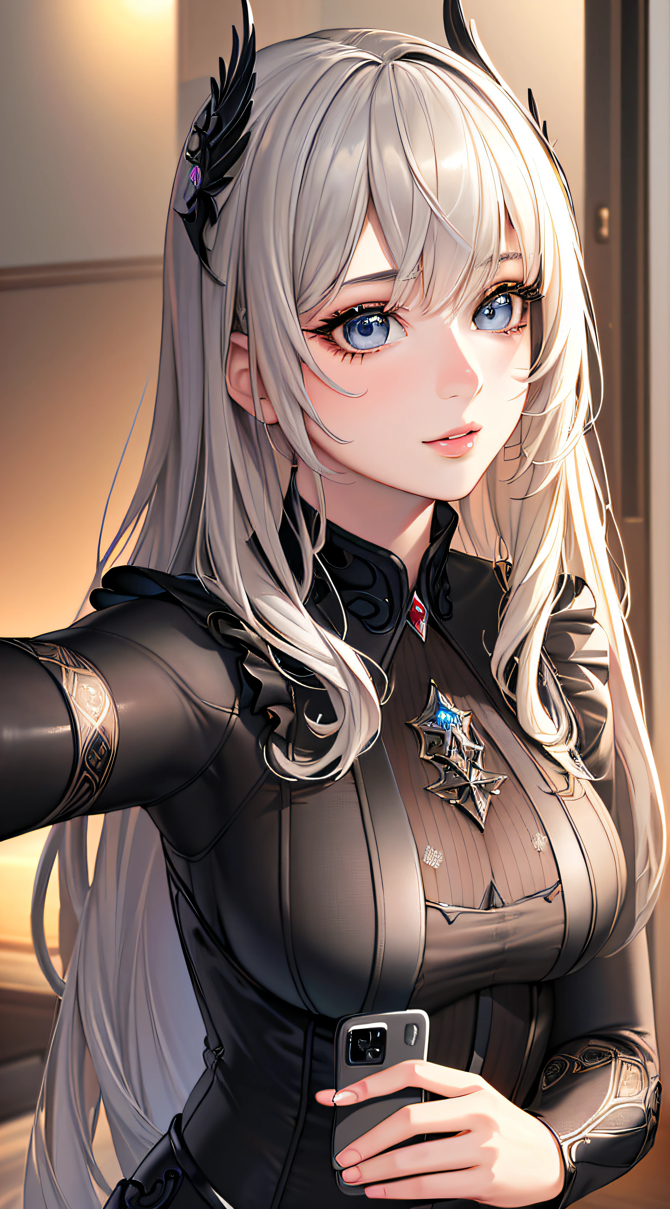 (original) , (very detailed wallpaper) , (best quality) , (masterpiece) , photographic reality, realistic, very detailed illustrations , beautiful eyes, (delicate face) , perfect detail, (best lighting) , (super complex details) , ultra-detailed,
kogal,((selfie)), ((black suit1.5)),
4K unified, (super detailed CG: 1.2) , (8K: 1.2) , realistic, octane rendering