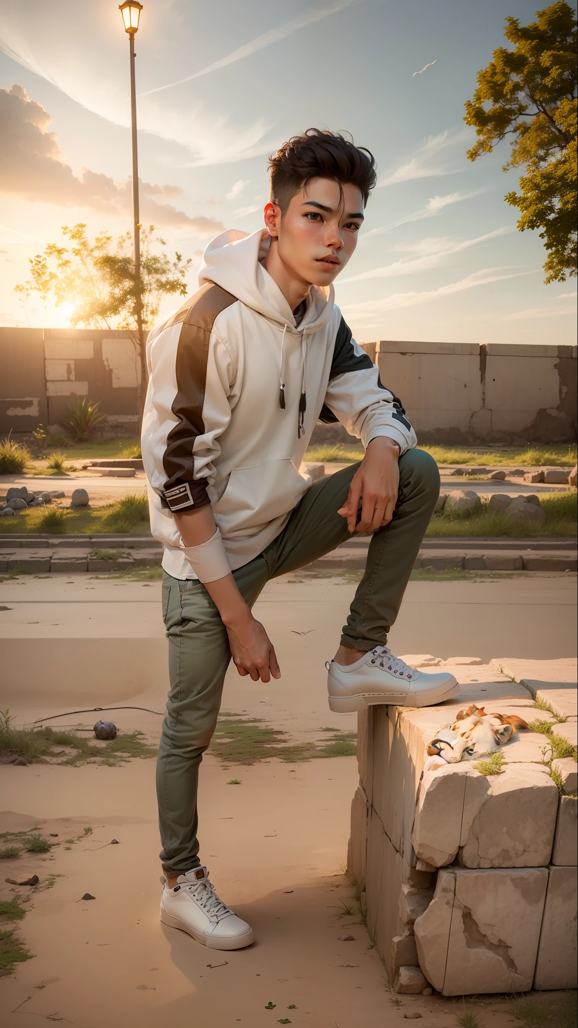 This boy with lion