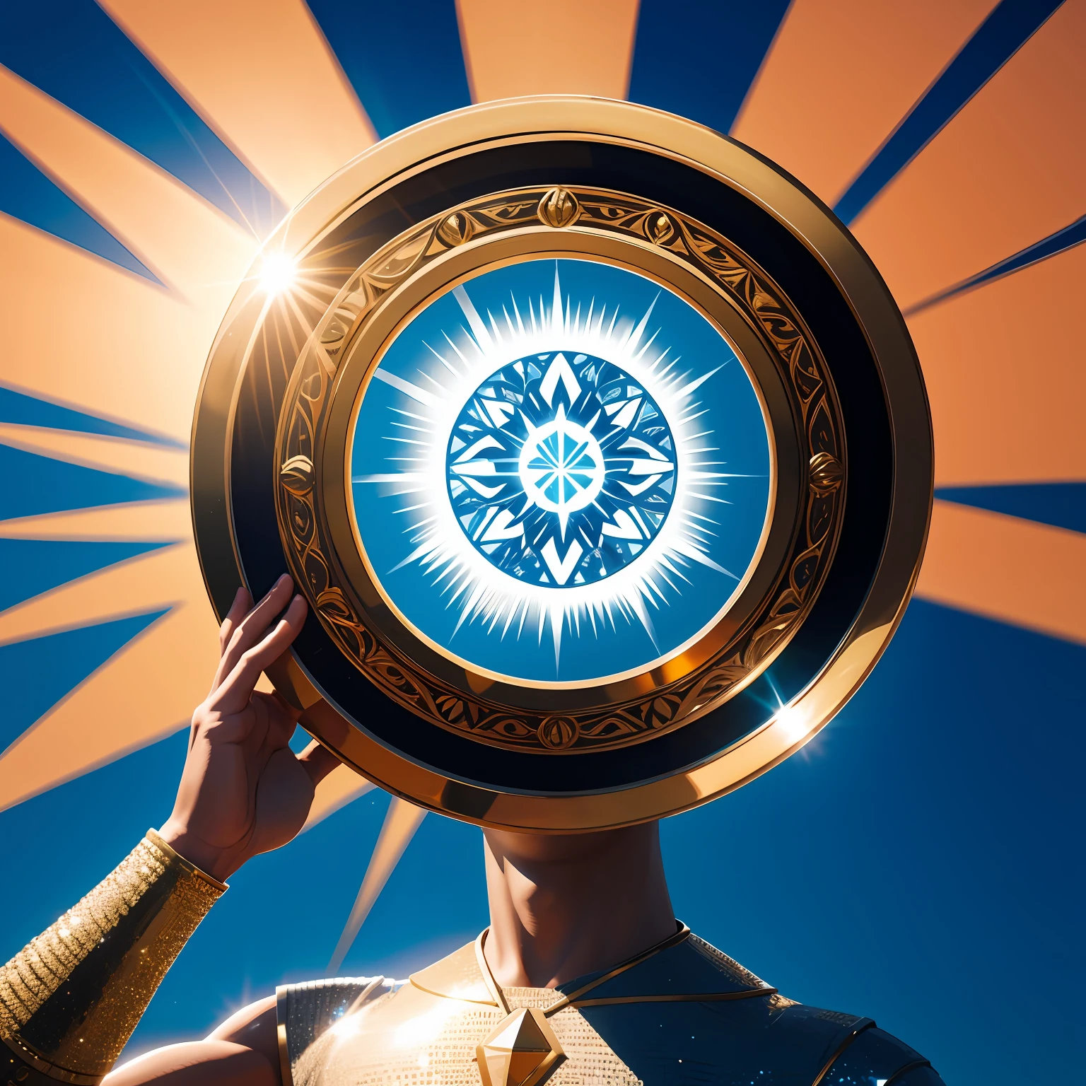 god of the sun,diamond,minimal style,Best quality