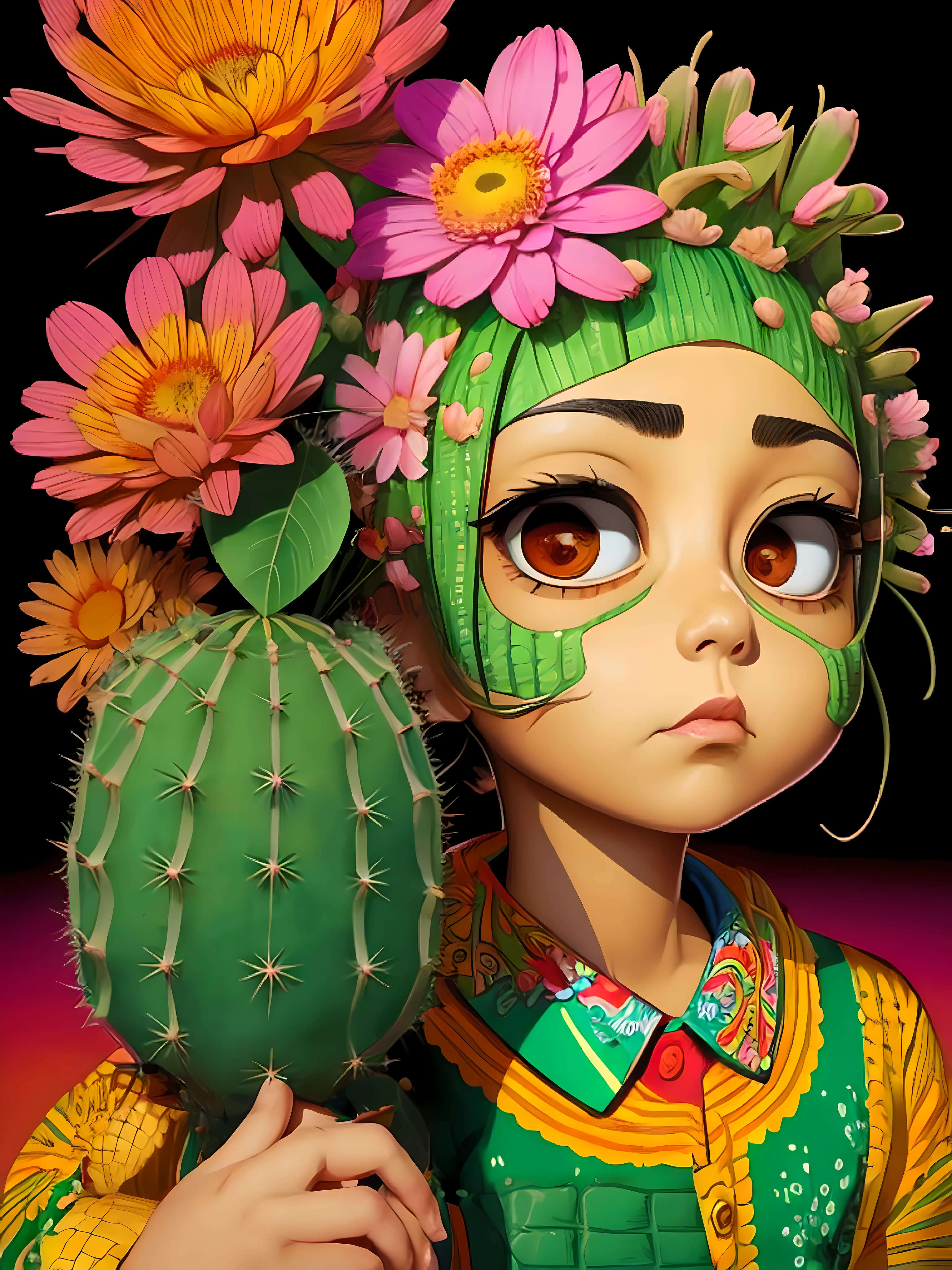 Cute manga style crocodile head