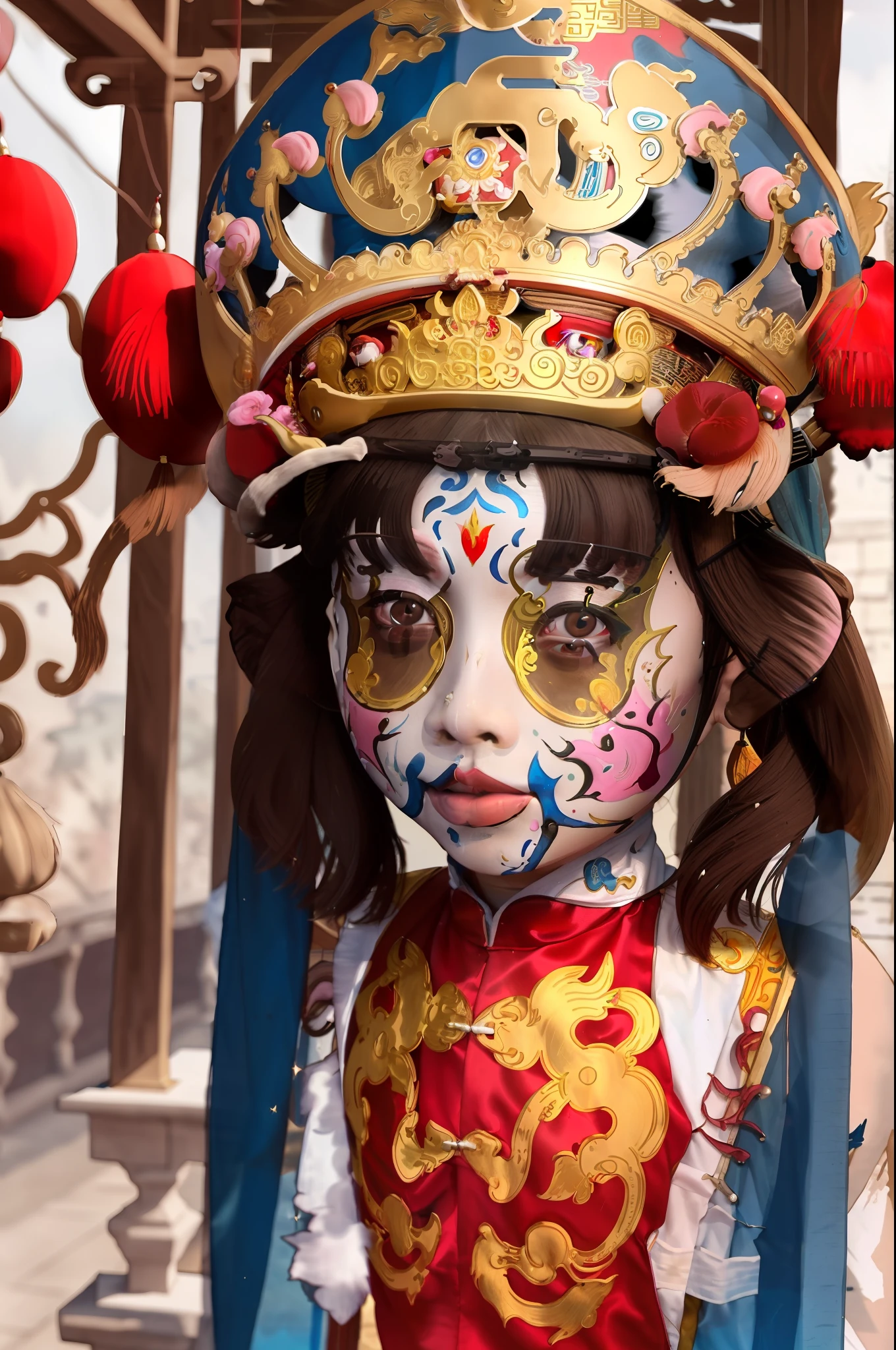 masutepiece, Best Quality,Beautifully painted,Highly detailed,Ultra-detailed, {{{Illustration}}}, {{color Ink wash painting}},{{Ink splashing}},{{Colorful}},{{splashes of colour}},{{sketch}},{Ancient palace background}, Chinese girl,{{female focus on,Lens 135mm f1.8}},chinese clothes,harem outfit, Beautiful face, Chinese_\(Facial Makeup\), Looking at Viewer,