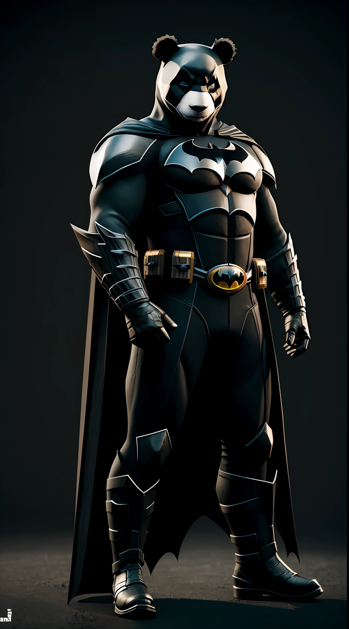 panda batman, octane render, unreal engine, highly detailed, intricate