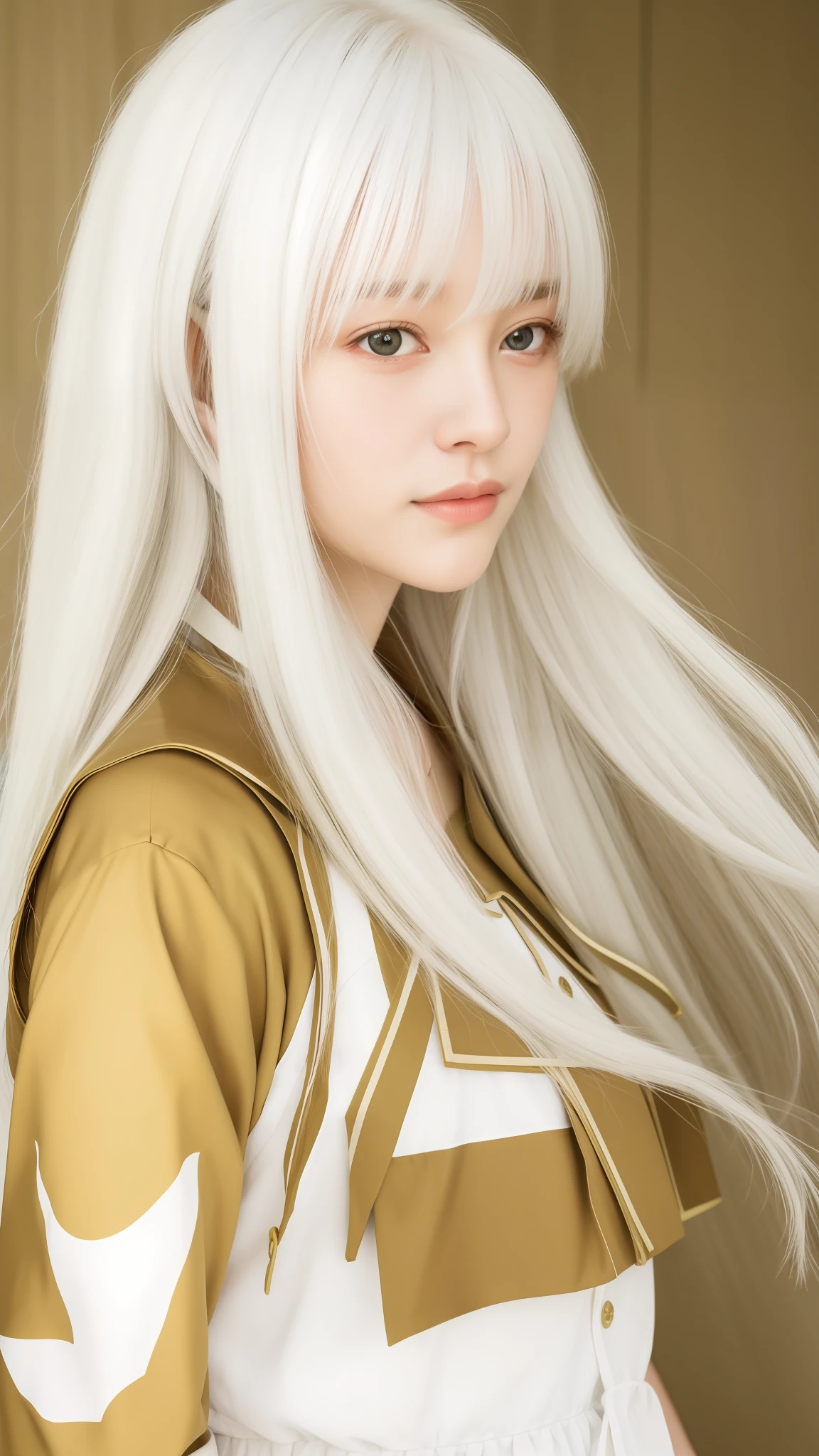 "realistic, natural, and beautiful white hair"