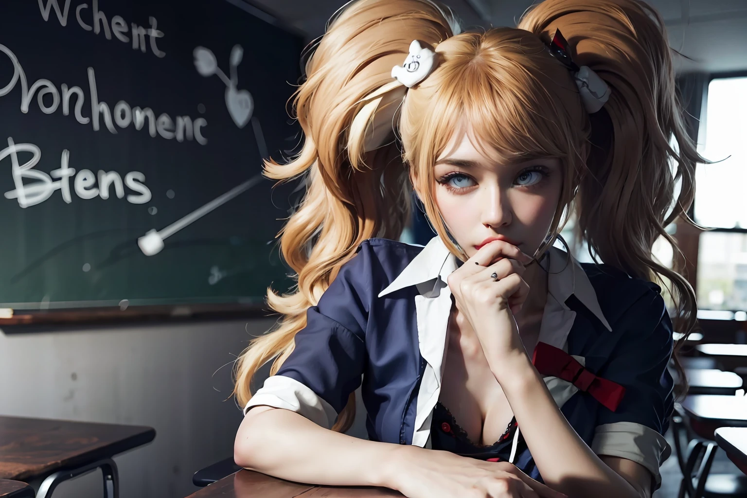 downblouse in classroom