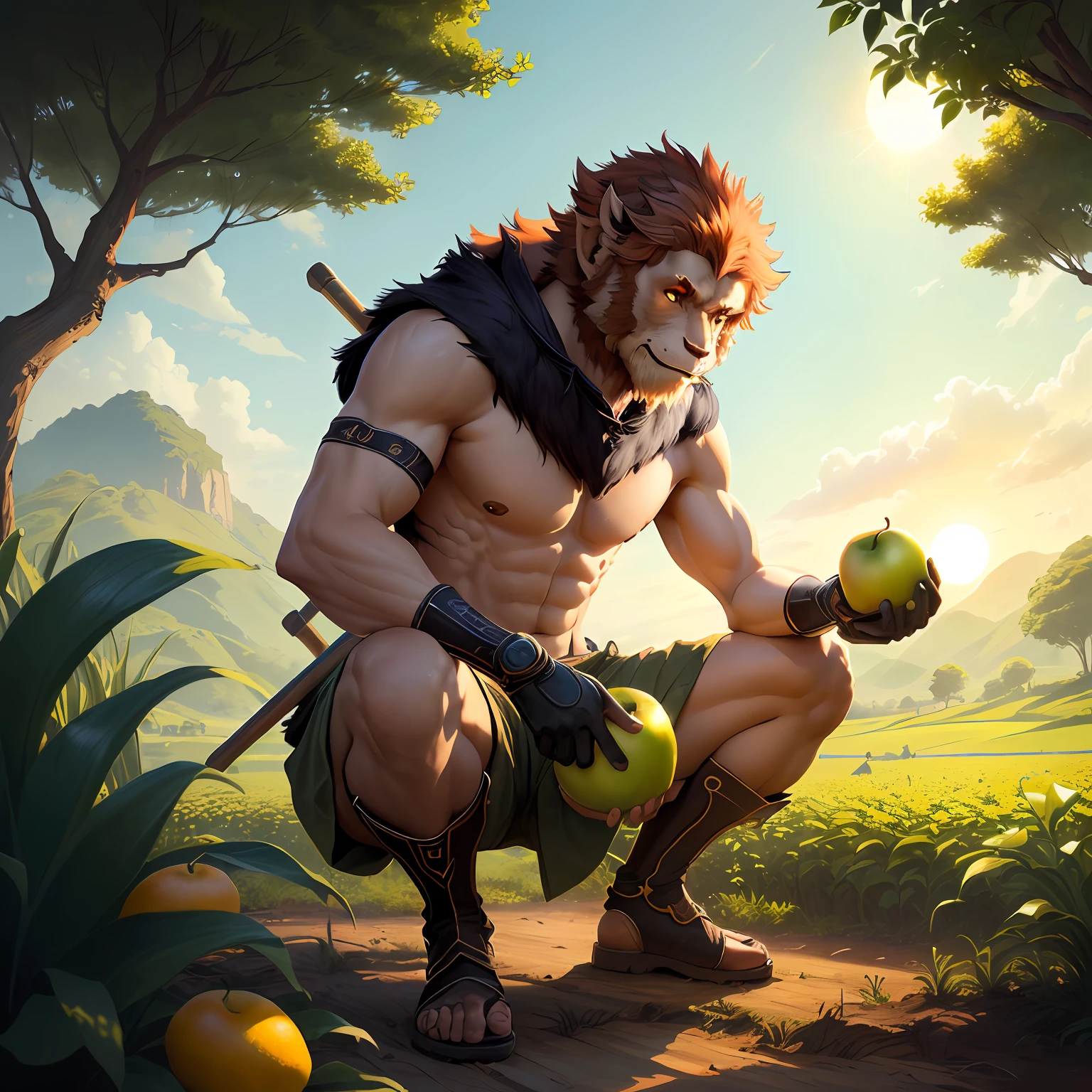 Sun Wukong goes to the countryside and farmers to pick fruits