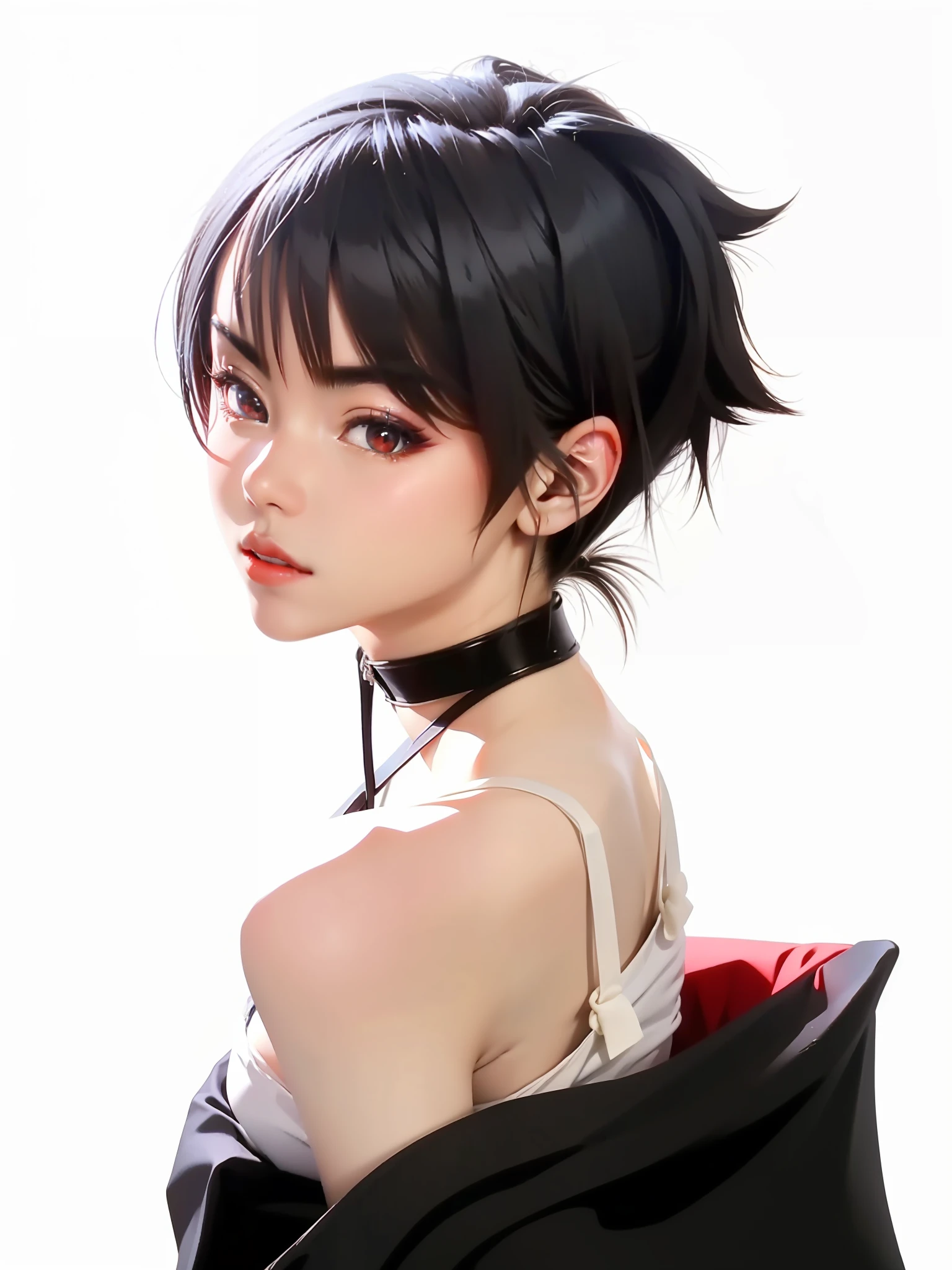 Uchiha sarada, red eyes, black hair