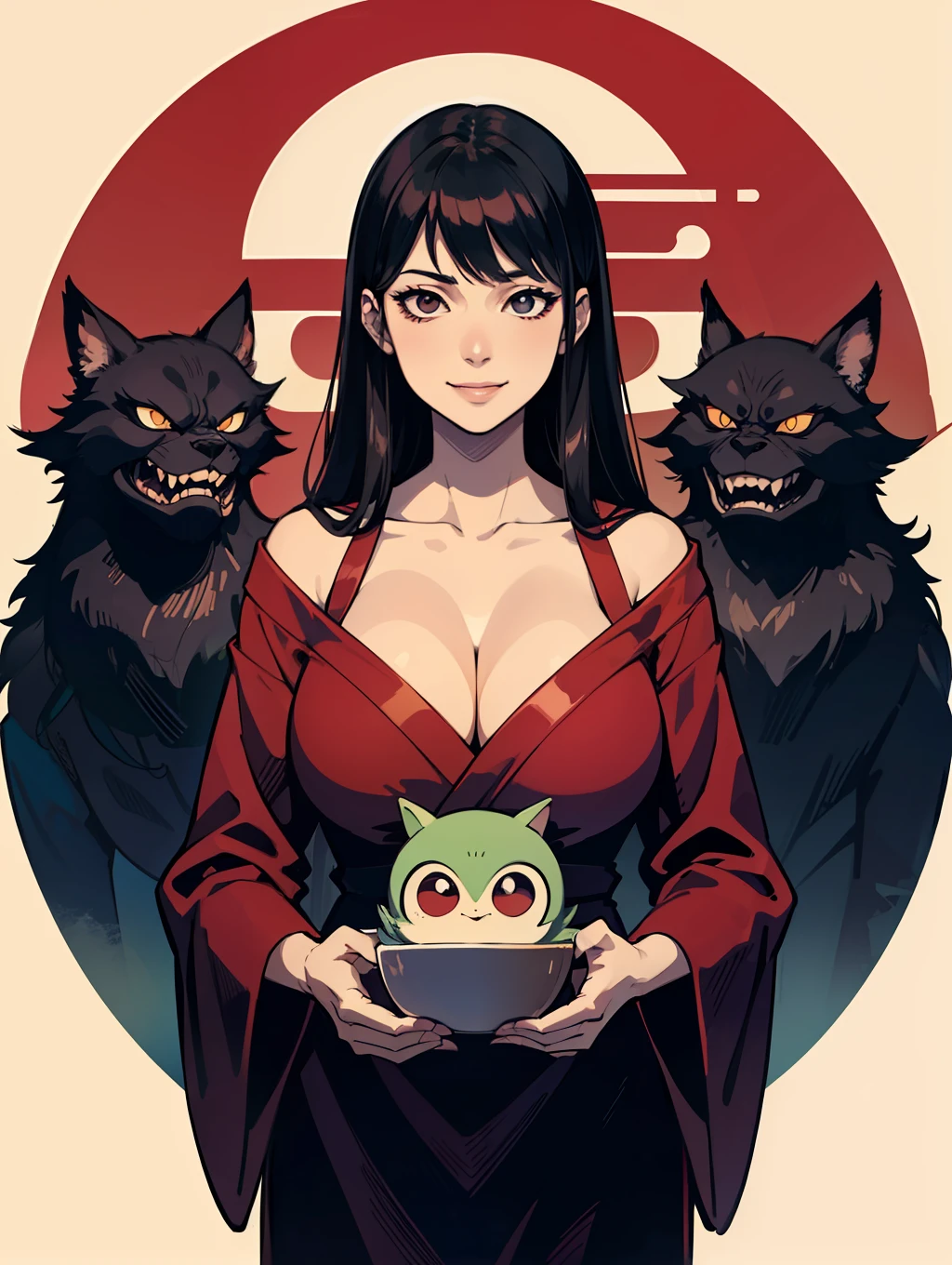 The best illustrations、Fancy、Fantasia、horor、First、Mono、youkai、adult lady、Transcendent huge chest、Junji Ito Taste、smil