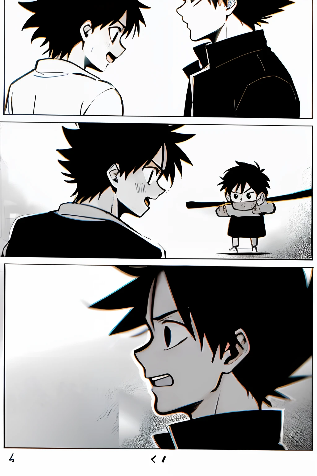 luffy，Stick figures，adolable，black andwhite