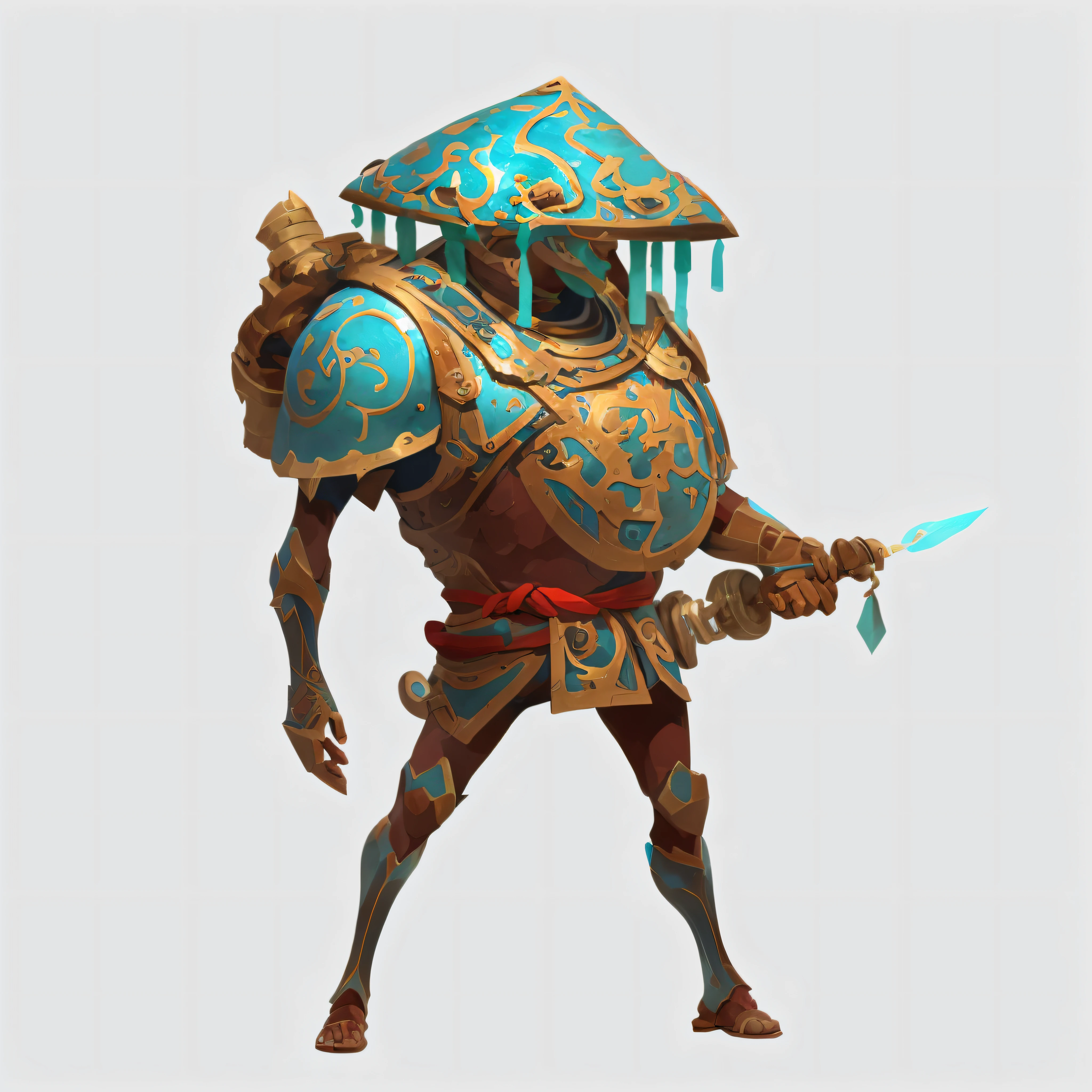 Cartoon image of a man with a helmet on his head, Stylized concept art, style of duelyst, painted as a game concept art, Water armor, 3 d render stylized, concept art of a warrior, heavily stylized, render of heavy fantasy armor, stylized character, concept character, very stylized character design, concept art of a monk