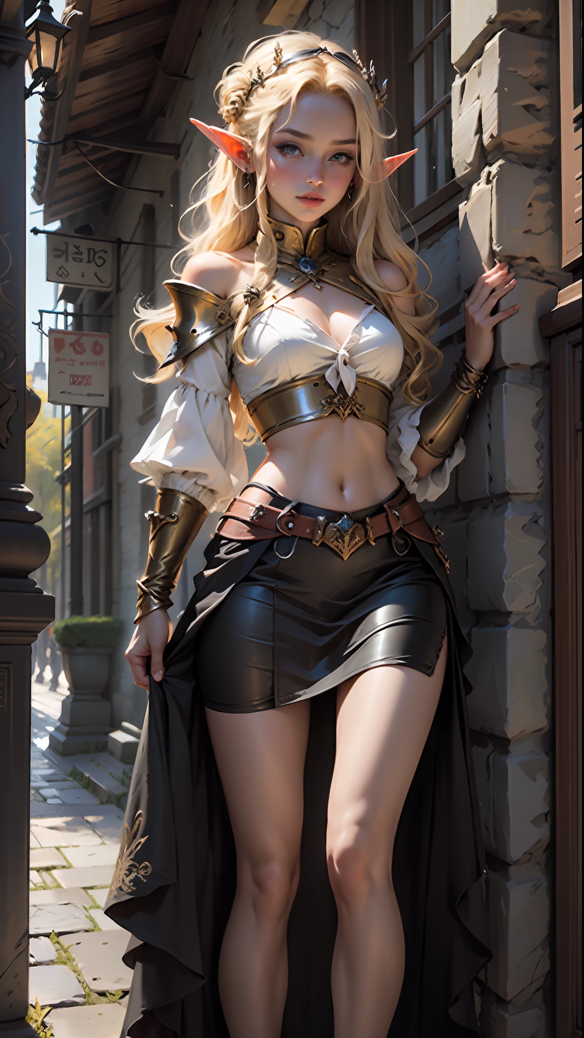Beauty in the hair,diadems,Blonde Elf Princess,Long gauze skirt,Artistic sense