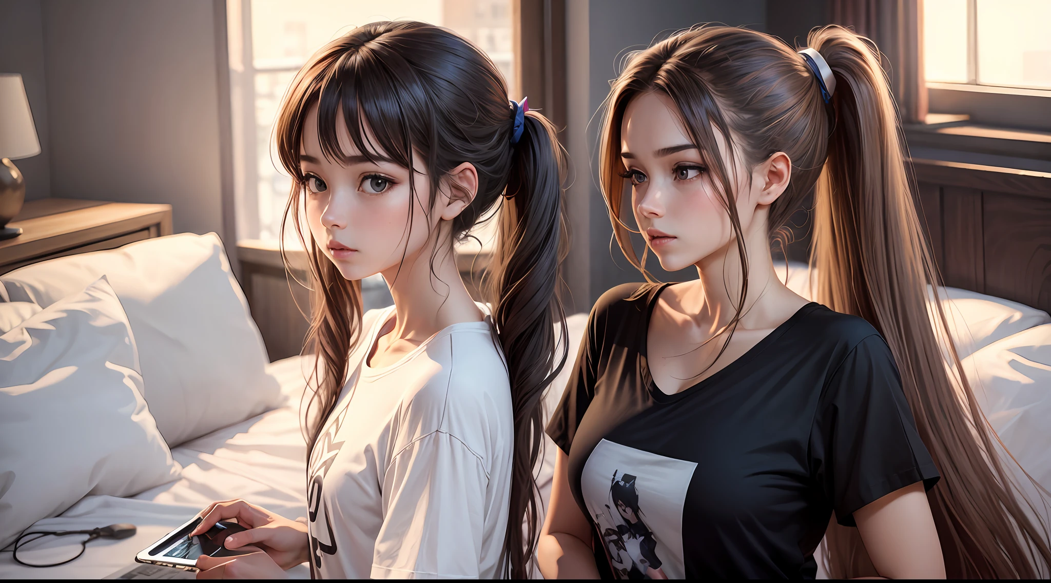 Straight features in a ponytail shirt --auto