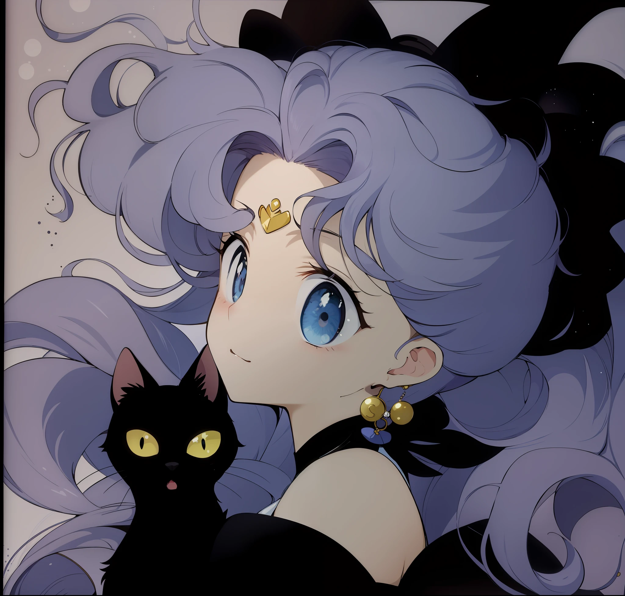 Anime pictures of a woman，She has a cat on her lap, inspired by Naoko Takeuchi, author：Rumiko Takahashi, author：the sailor moon, Sailor Moon!!!!!!!!, the sailor moon. Beautiful, beautiful anime catgirl, Very beautiful anime cat girl, cute anime catgirl, sailor moon aesthetic, 9 0 s anime art style, 8 0 s anime art style
