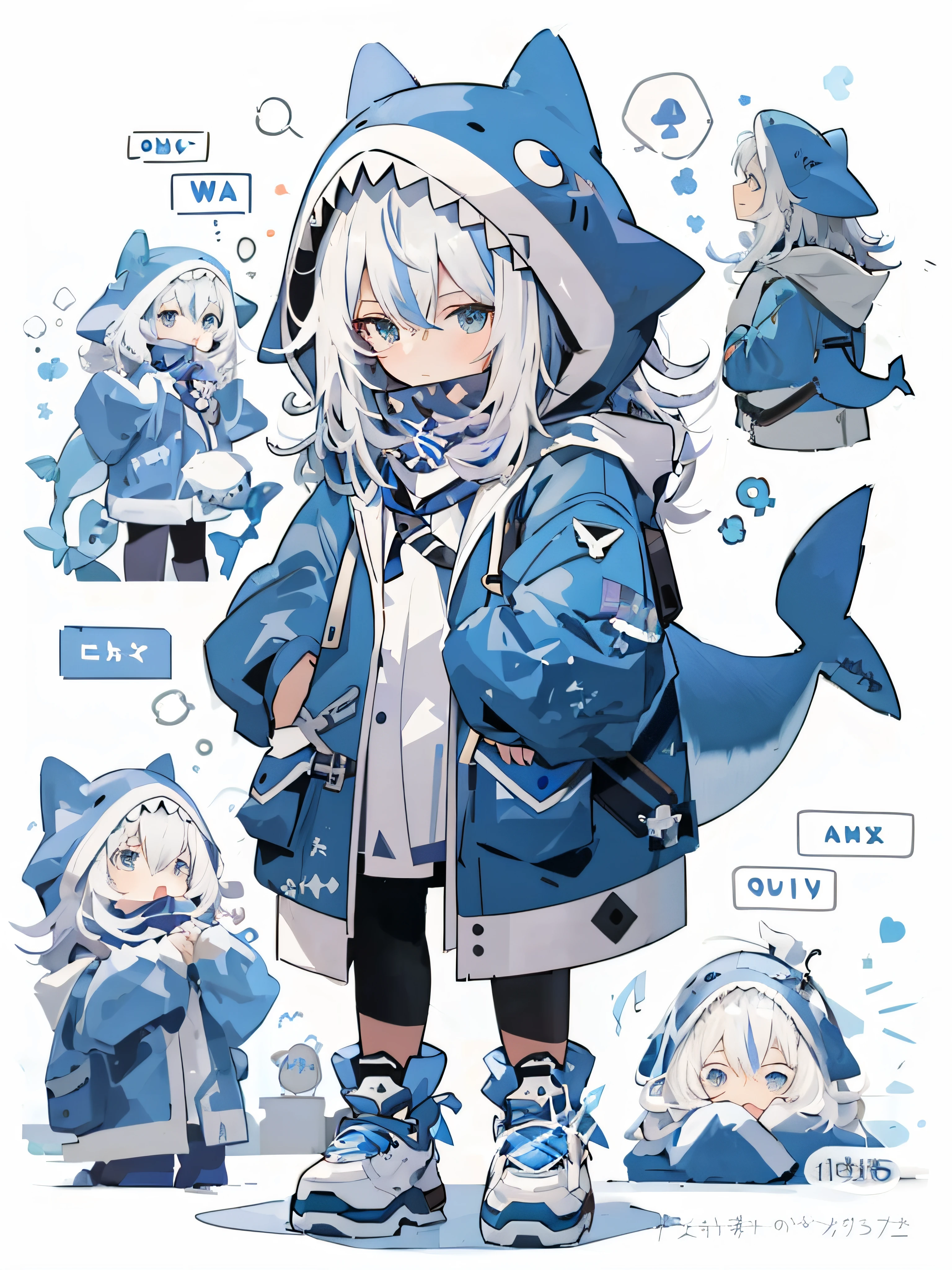 Cartoon picture of a girl in a blue coat and a shark, Kantai collection style, 2 d anime style, Blue Shark, trending on pixiv, Splash art anime ****, Pixiv style, trending on artstation pixiv, From Arknights, Best Rated on pixiv, Style anime, High Quality Anime Art Style, anthropomorphic shark