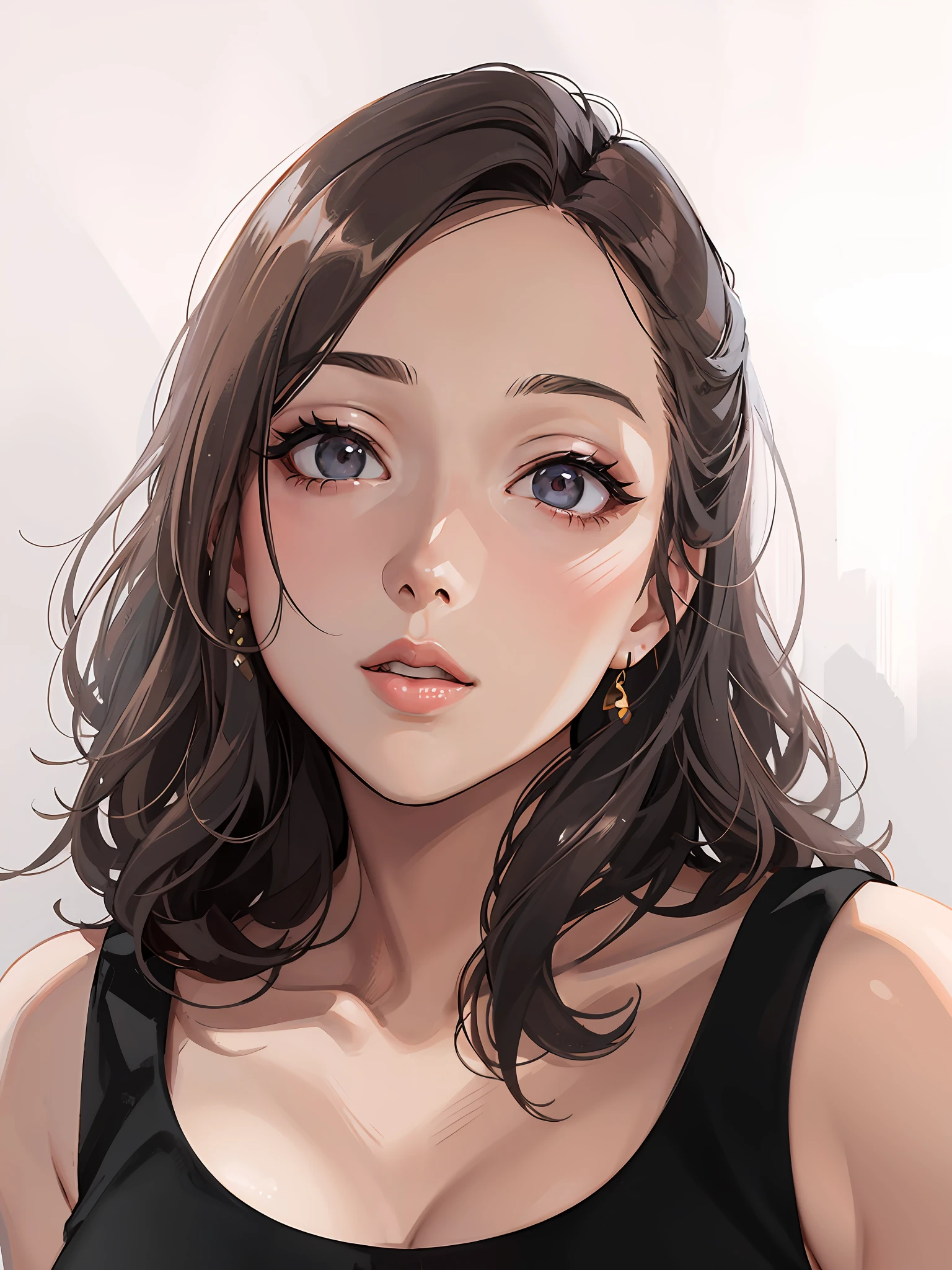 Arad woman posing for photo in black blouse and earrings, 2 8 years old, 2 7 years old, professional profile picture, 2 9 years old, headshot profile picture, A young Asian woman, Women with short hair, Korean girl, xintong chen, 2 3 years old, with round face, 3 2 - year - old, 3 0 years old woman,High Picture Quality