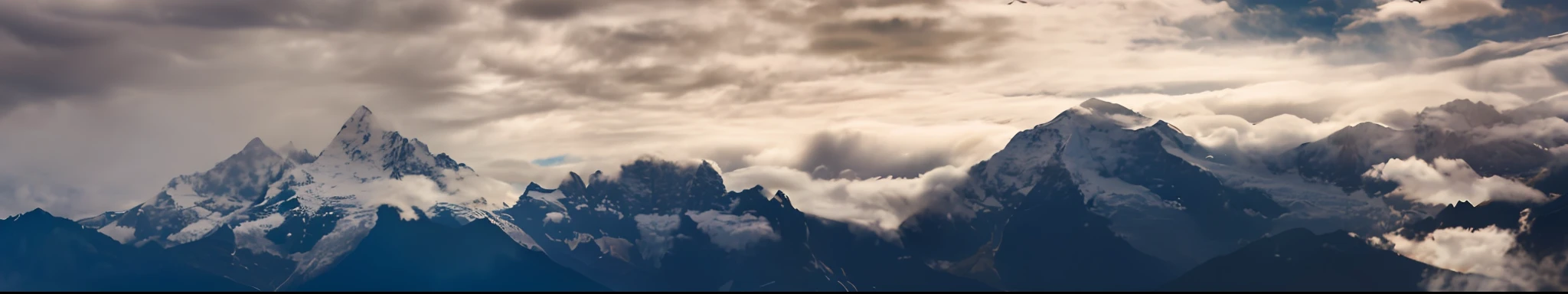 Mountains with snow and clouds in the sky，planes flew over, Misty clouds, misty mountains, mountain scene, Moody morning light, dramatic mountains behind, Floating mountains, Contemplative clouds', cloudy and mystical, melting clouds, dark stormy clouds, Contemplative clouds, Stormy environment, Dramatic cold light, dramatic morning light, surrounded in clouds and light, mountains in fog background