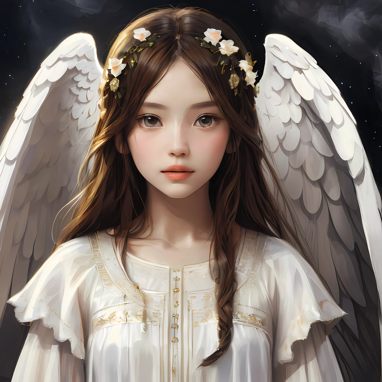 beautiful art,beautifull detailed face,tmasterpiece,tmasterpiece,超高分辨率,Buddha Mother in White,16 yaers old,Beautiful bodhisattva holding lotus flowers in his hands,((( Face the audience with the palm of your hand))),((Beautiful big eyes looking at the audience)),(healthy-looking skin, Thin skin,二重まぶた,Jelly textured lips,Glowing lips,(((Flawless skin texture))),Real pores,White skin of the,ctextured skin,(Wear gemstones,pearls,hisui,amber,),crown,choker necklace,Yingluo,jewelry,white clothes,The head shines,Blue sky background,Flat background,Clean picture,Pure sky,Extremely high detail,Perfect Goddess,full art illustration,photorealestic,professional photoshooting,超高分辨率, best qualtiy, photore, 8K,(realisticlying:1.2),A golden glow overhead(The halo:1.2),golden headdress,Brighter,tmasterpiece,best qualtiy,Complicated details,Light environment and crystals in the background,crystal,Portal of the future,3D light,k hd,magia,God of Light,The light from the back window is backlighted,详细的脸,depth of fields,Gentle lighting,Tone-mapping,highly detailed,concept-art,Smoothness,Clear focus,Dramatic lighting,highly detailed art,cinematic ligh,8K,amazing shadows(highly detailed back ground:1.2)The woman sitting on the lotus holds a lotus flower,((Pink lotus))