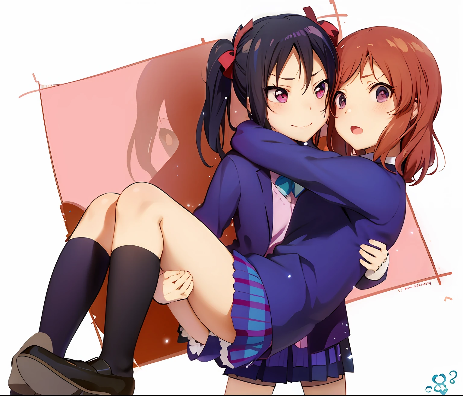 Anime girl hugging another girl in a blue dress, Ecchi anime style, Anime Girls, yuruyuri, nffsw, teens girl, yuyushiki, iwakura lain, Gapmoe Yandere, Rei Hiroe, marin kitagawa fanart, two beautiful anime girls, In anime style, yandere, Cute Anime, K-on!, Anime!!!!!!!!!!!!!!!