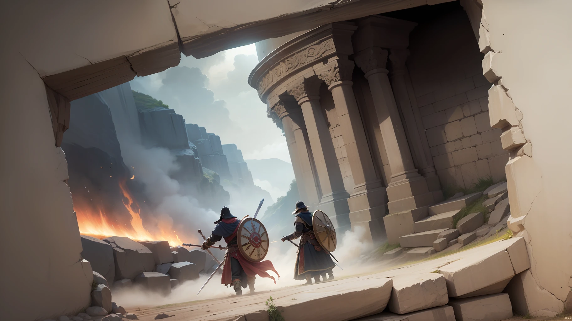 “Unveiling the Epics of Conflict: Step into the Past with an Enchanting Visual Journey. Feast your eyes on a magnificent background adorned with ancient shields and swords, invoking the spirit of bygone eras. At the heart of this captivating image, the video title emerges in a distinctive font reminiscent of historic manuscripts. As you explore further, witness the brief illustrations of two momentous battles etched at the bottom – the Battle of Badr and Khanwa. Immerse yourself in key scenes from these historic clashes, unraveling the triumphs, strategies, and legacies that shaped the course of history.”