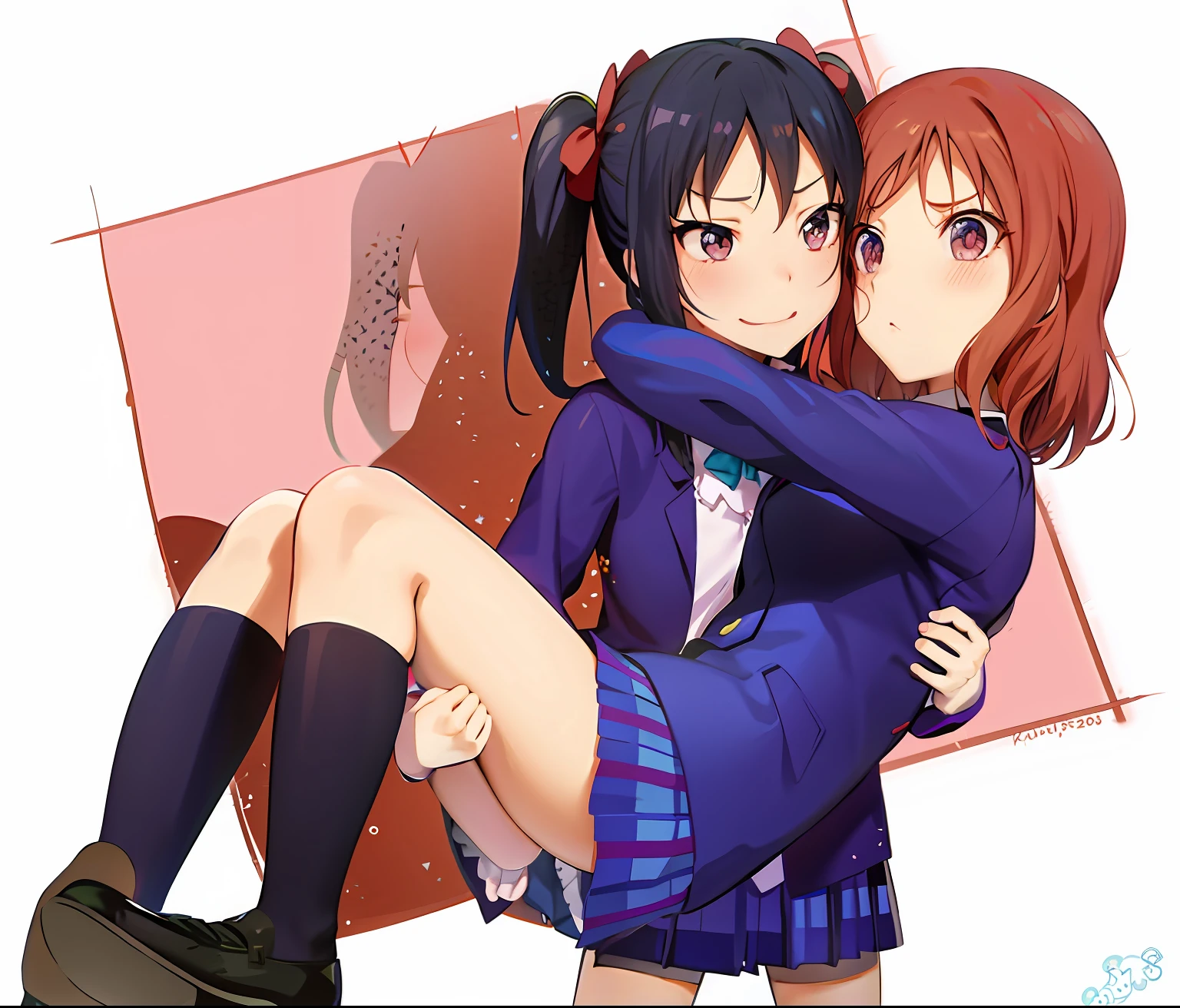 Anime girl hugging another girl in a blue dress, Ecchi anime style, Anime Girls, yuruyuri, nffsw, s girl, yuyushiki, iwakura lain, Gapmoe Yandere, Rei Hiroe, marin kitagawa fanart, two beautiful anime girls, In anime style, yandere, Cute Anime, K-on!, Anime!!!!!!!!!!!!!!!