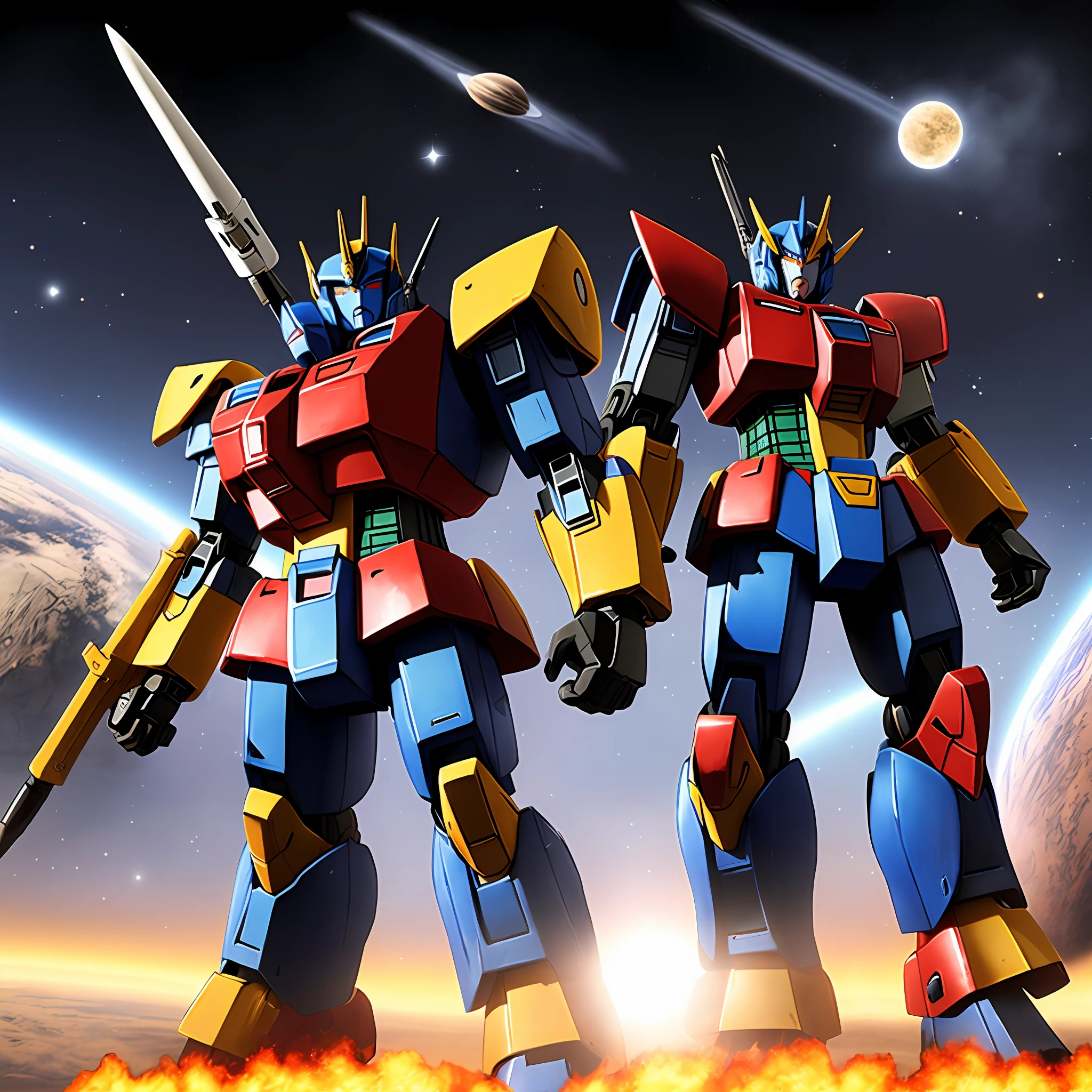 Gundam Optimus Prime in Space Wars