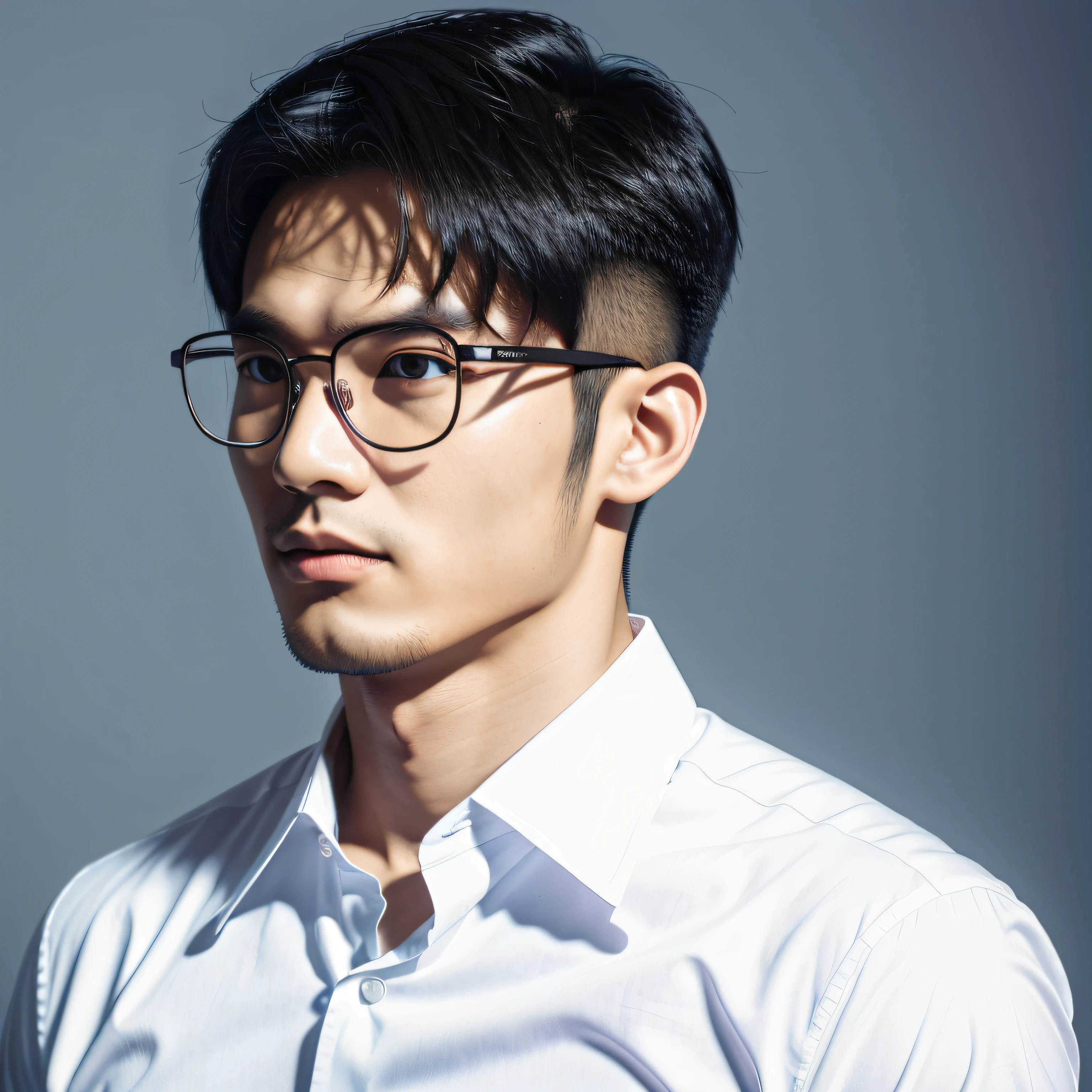Arad man posing for photo with glasses and white shirt, yanjun cheng, professional profile picture, stanley artgem lau, With glasses, 2 , 2 8 years oldnal profile photo, headshot profile picture, wears glasses, halfbody headshot, Cao Shuxian, kevin hou, 2 9 years old, ren heng