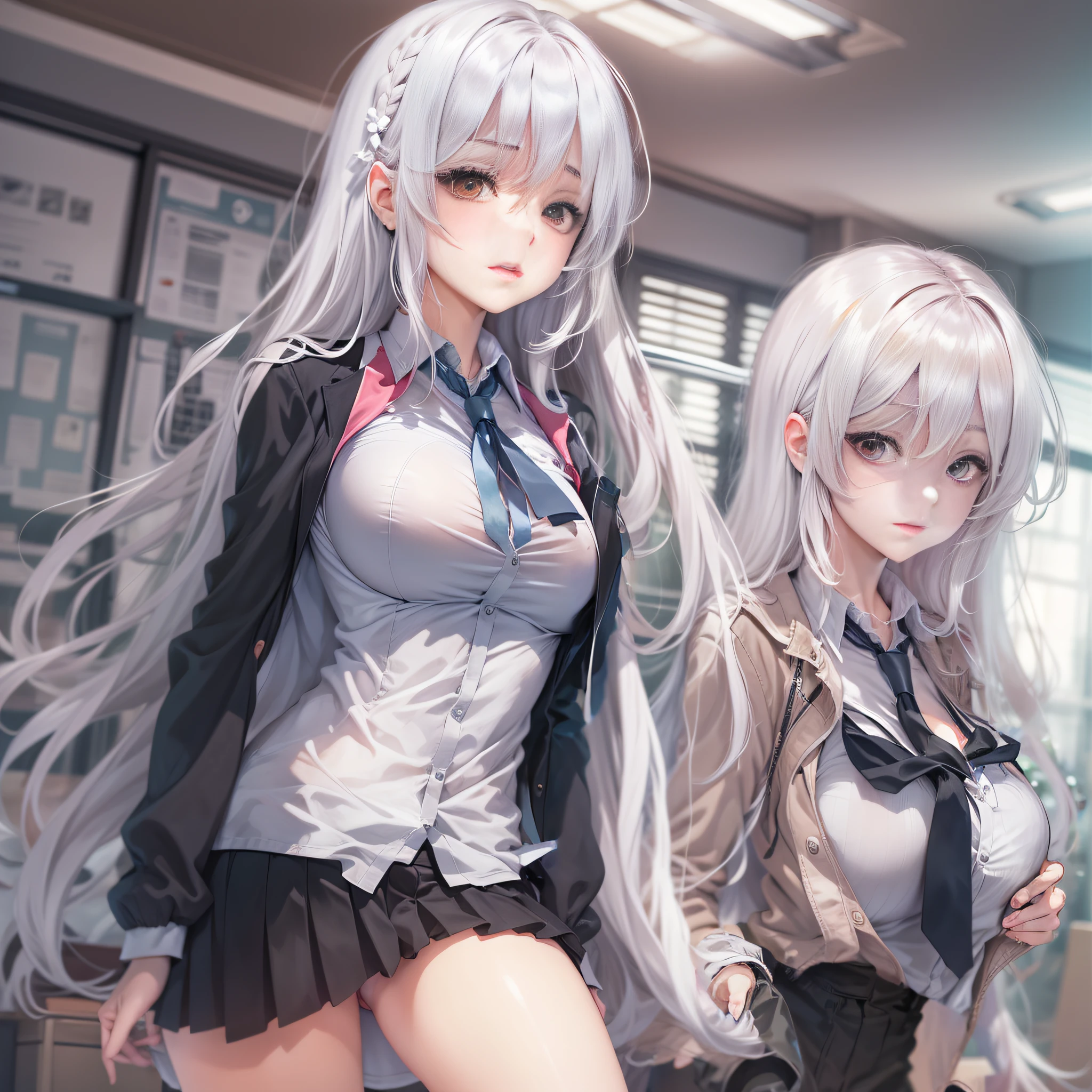 solo person,Full body photo,big breasts exposed cleavage,Clothes are soaked,Pay attention to the accuracy of finger and arm drawing,Japanese manga art style,Modern Japanese manga art style