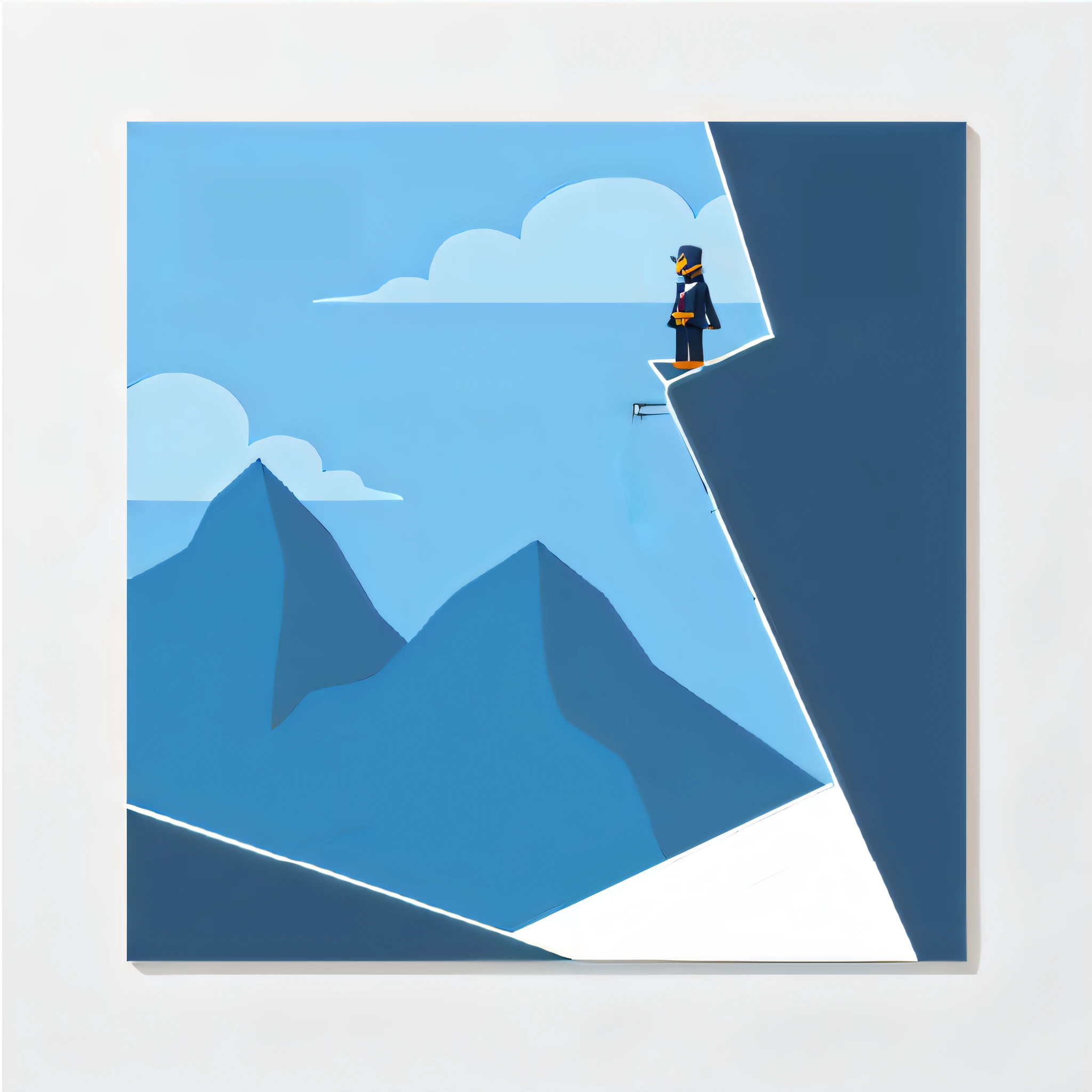 The blue-backed villain stands on the platform