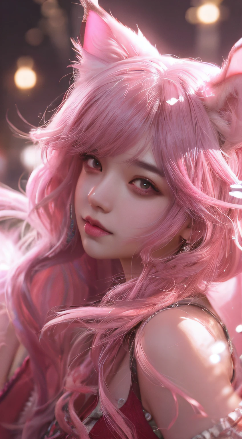 anime girl with pink hair and cat ears posing for a picture, Guviz, Guviz-style artwork, Extremely detailed Artgerm, Guweiz on ArtStation Pixiv, Guweiz in Pixiv ArtStation, Ross Tran 8 K, 8K high quality detailed art, trending on cgstation, beautiful anime catgirl