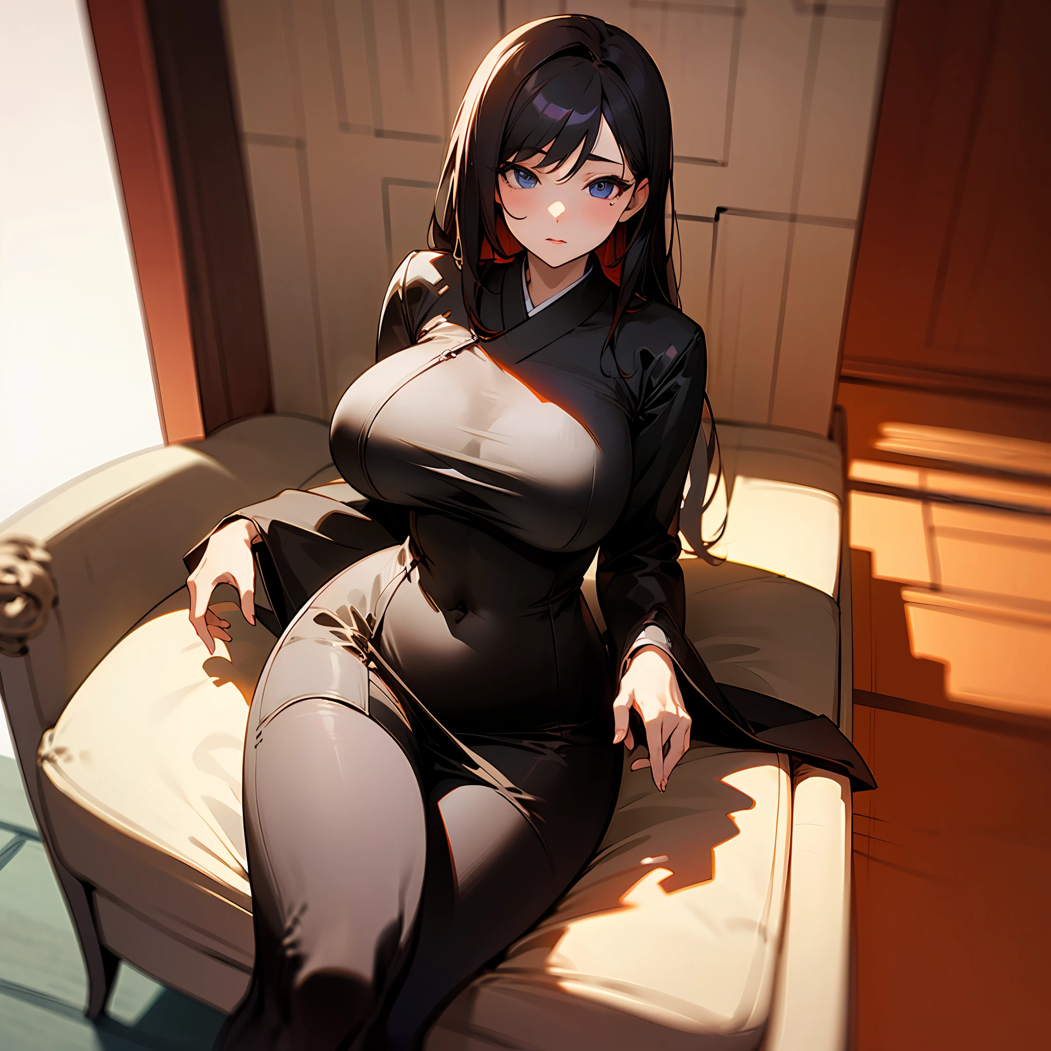 A japanese girl big breast 1:4 tight dress sitting on chair --auto