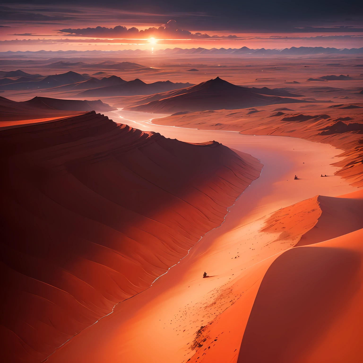 scenecy, Ao ar livre, heaven, nuvem, amanhecer, sem humanos, montanhas, panorama, deserto, reddish sky, Egito --auto