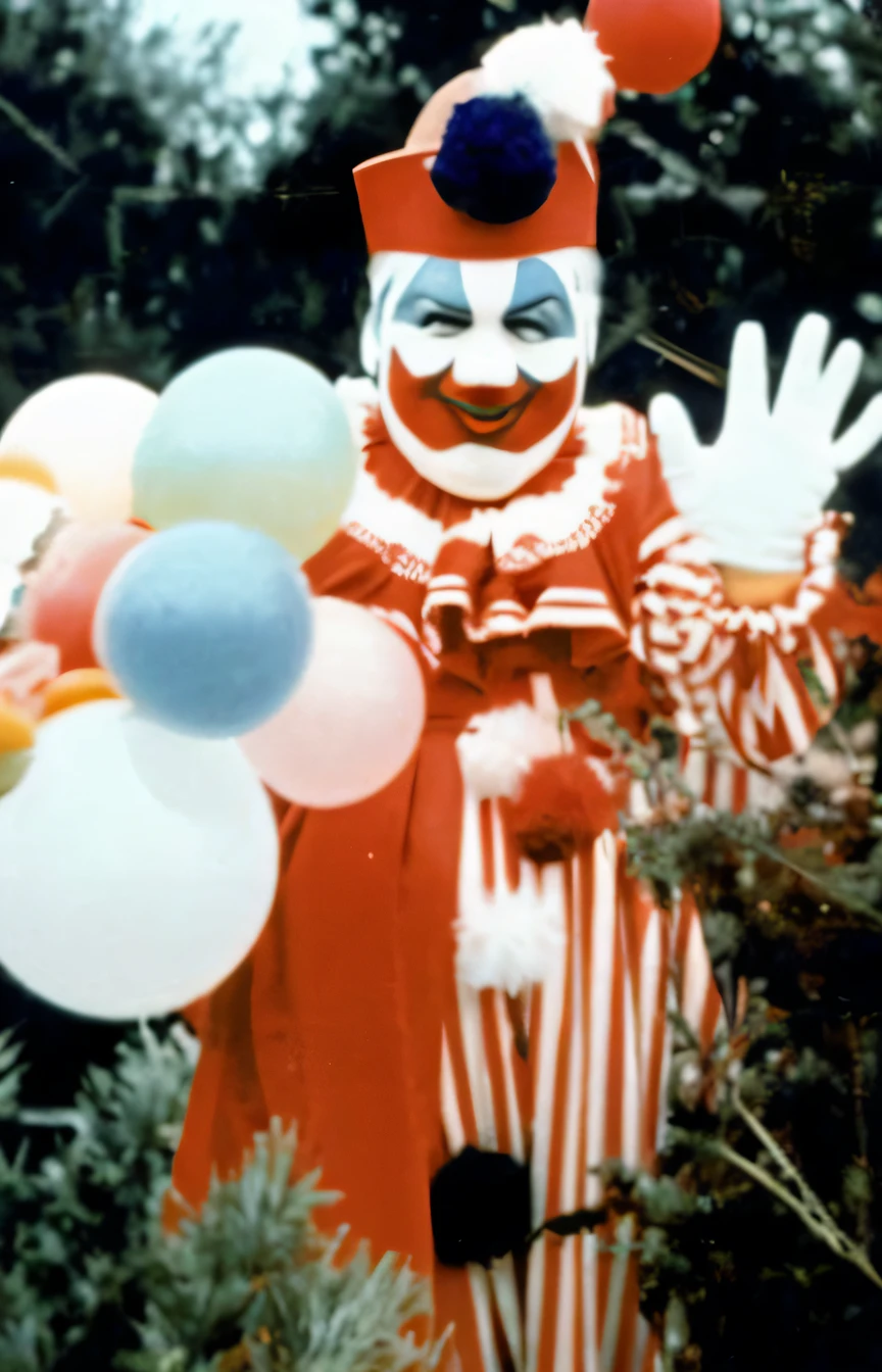 /imagine prompt: Inside a bustling circus tent, a plump clown with a face painted in bold blue, white, and red stripes, performs an act of hilarity and skill. He stands on a small platform in the center ring, juggling an array of colorful balls and bowling pins. His bright red and white clown outfit is adorned with shimmering sequins and bells that jingle with each movement. The audience, filled with people of all ages, watches in awe and amusement. Their faces reflect excitement and wonder as they are captivated by the clown's performance. The circus tent is vibrant and lively, with colorful flags hanging from the ceiling and a large carousel in the background. The atmosphere is electric, buzzing with anticipation and joy. The style for this image is a dynamic illustration that captures the energy and movement of the circus performance. The colors are rich and vibrant, and the lines are fluid, emphasizing the clown's dynamic poses and the swirling patterns of the juggling objects. This illustration will be executed digitally, allowing for precise detailing and vibrant colors, enhancing the overall sense of excitement and spectacle. --ar 16:9 --v 5 --auto