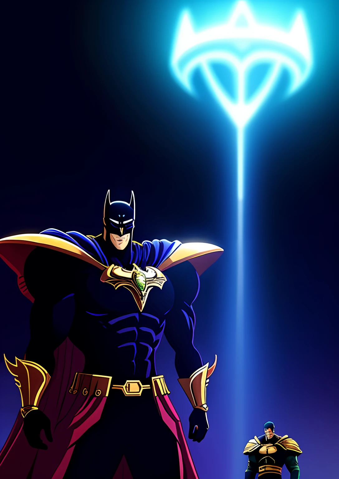 anime, Estilo anime, obra prima, obra prima do anime, Toguro,forte, musculoso, Grande, Um batman da DC, epics, (realista:1.2), desbotado:0.2, cores neutras:0.2, (arte conceitual), ((((HDR)))), ((((cores silenciadas)))), Intricate meals, art-station, hiperdetalhado, Filmagem de filmes, luzes quentes, dramatic light, detalhes intrincados, vinheta, fundo complexo, [((capa, mascara))], geometric tie, luvas de couro, slate grey atmosphere, (olhando para o espectador), (sorrir|smug), contrapposto, light volumetric, Dramatic, good proportions, boa anatomia, Concedido, obra-prima, obra-prima, , detalhes intrincados, perfect features, Dramatic, Cinematic lighting, Highlight lighting, SSAA, smooth rendering, no noise --testp --ar 2:3 --video --no lazy prompts