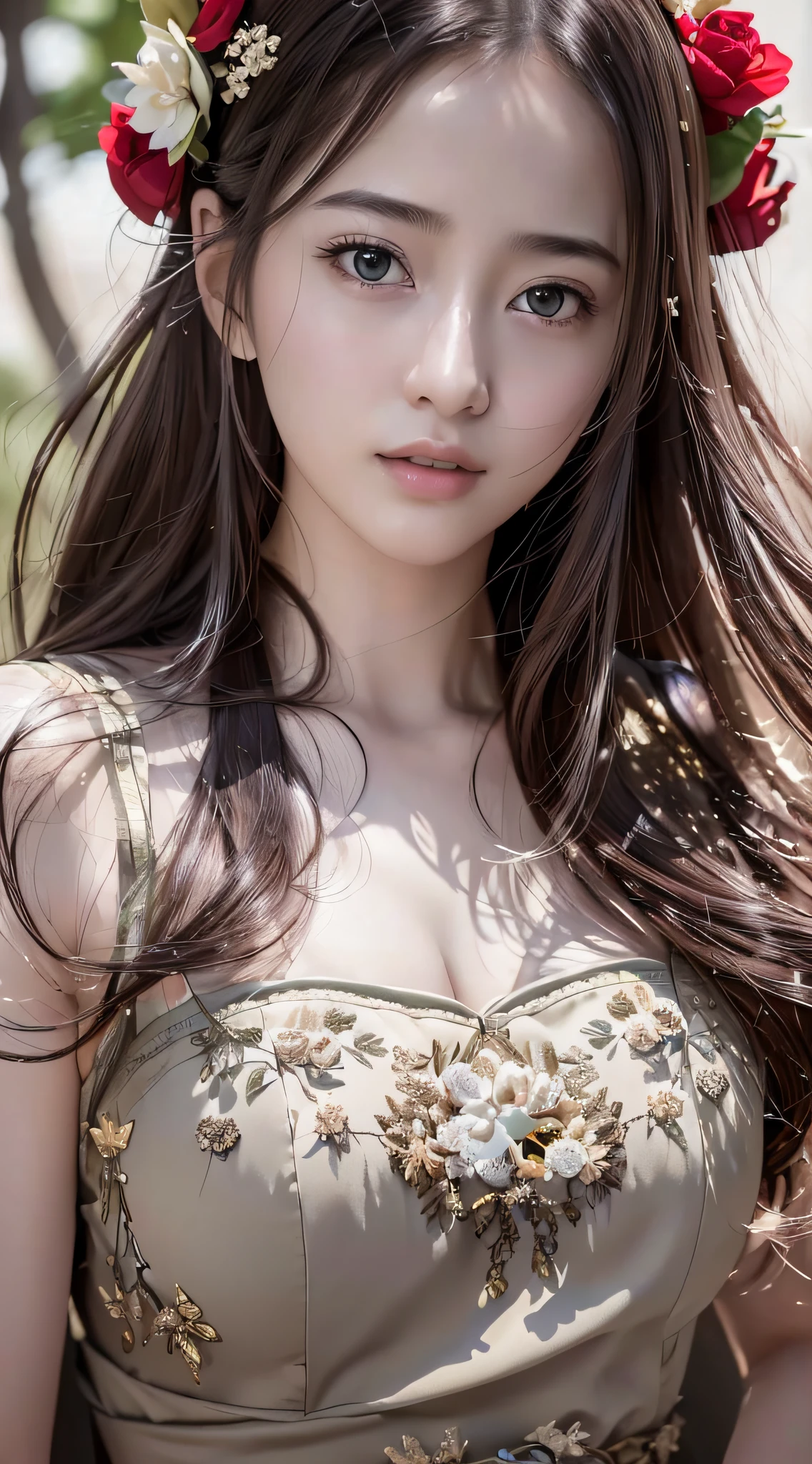 (RAW photo, best quality), (realistic, photo-realistic:1.3),best quality,highly detailed,masterpiece,ultra-detailed,illustration,1girl,upper_body,dynamic angle,world masterpiece theater,messy_long_hair,best quality,extremely detailed CG unity 8k wallpaper,ink,Amazing,cinematic lighting,lens_flare, dunhuang_style