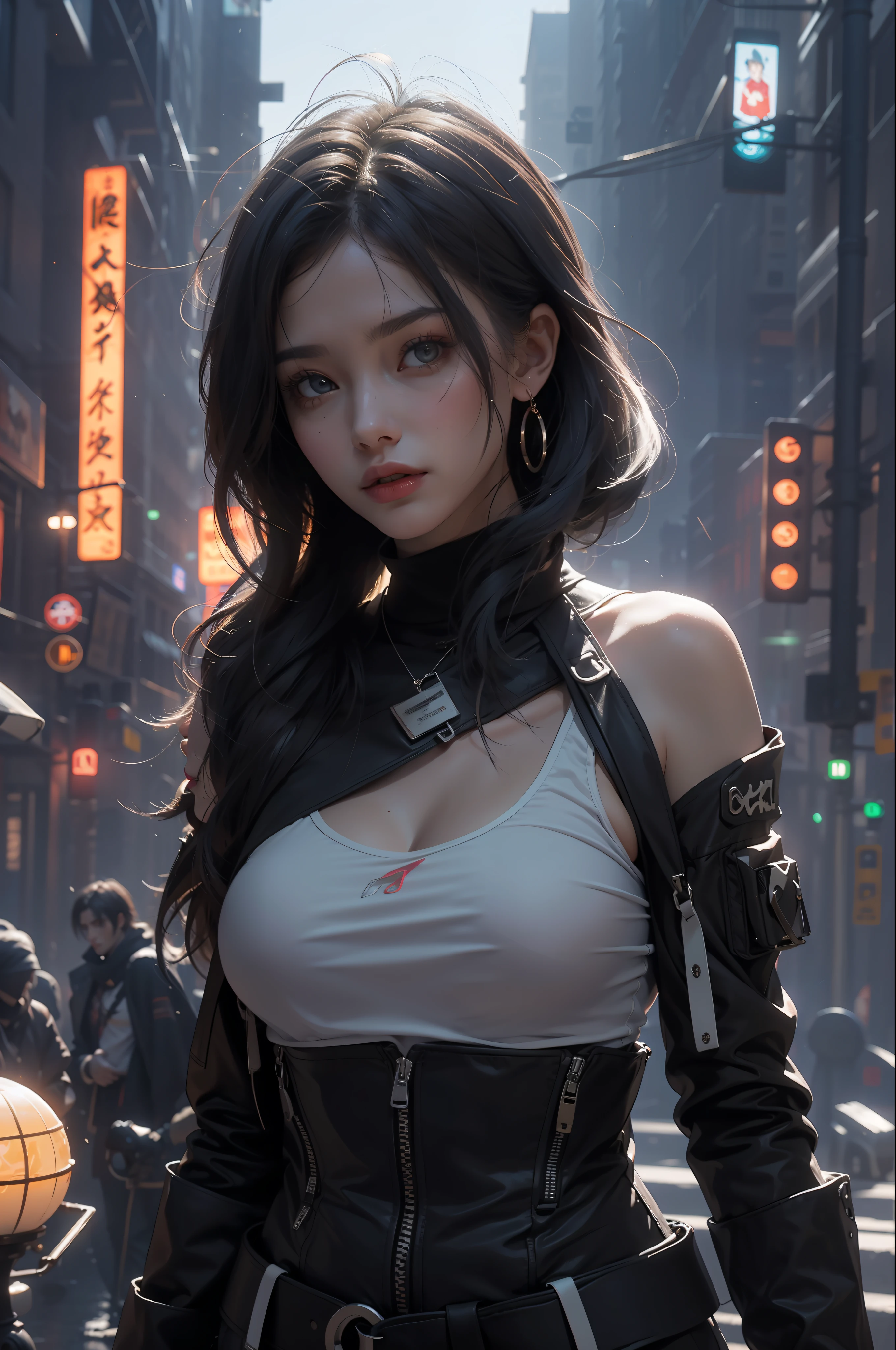 Unity 8k壁纸,((best qualtiy)), ((tmasterpiece)), (the detail:1.4), 3D, A beautiful cyberpunk female image,hdr(HighDynamicRange),Ray traching,NVIDIA RTX,Hyper-Resolution,Unreal 5,Subsurface scattering、PBR Texture、post-proces、Anisotropy Filtering、depth of fields、maximum definition and sharpness、Many-Layer Textures、Albedo e mapas Speculares、Surface coloring、Accurate simulation of light-material interactions、perfectly proportions、rendering by octane、Two-colored light、largeaperture、Low ISO、White balance、the rule of thirds、8K raw data、(Pat the upper body,closeup of face,Side face,The accessories are gorgeous)