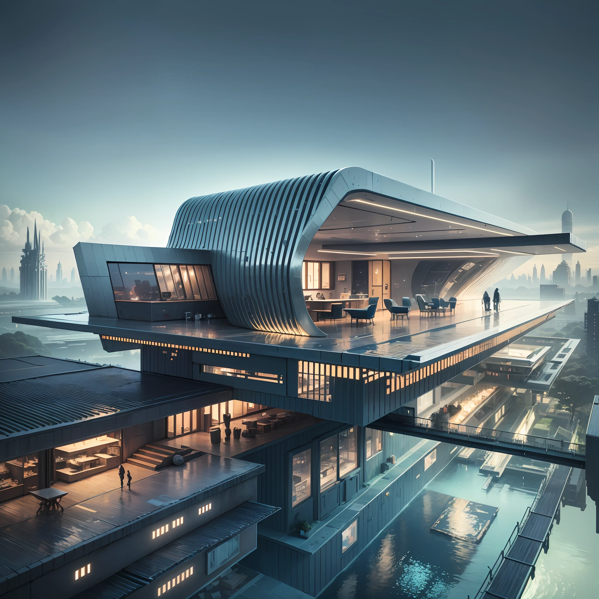 Futuristic utopian architecture --auto --s2