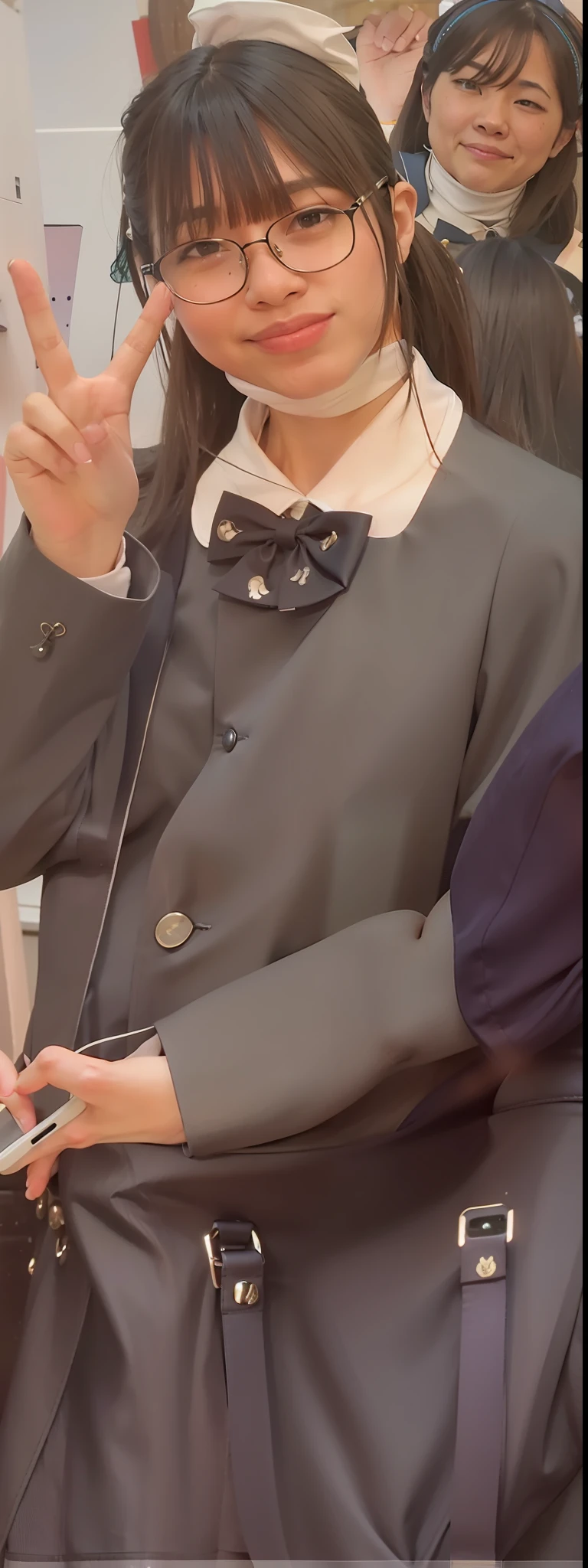 Woman in uniform holding mobile phone, ((wearing aristocrat robe)), wearing a black noble suit, JK Uniform, he is wearing a suit, taken in the early 2020s, wears a suit!, ✨🕌🌙, wearing collar, 👰 🏇 ❌ 🍃, profile image, formal clothes, tailcoat, Seifuku,swim wears,swim wears,swim wears