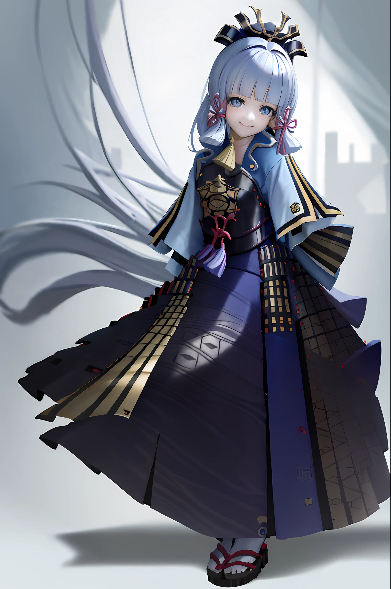 masterpiece, highres, best quality, 1girl solo, kamisato_ayaka, smile, kimono