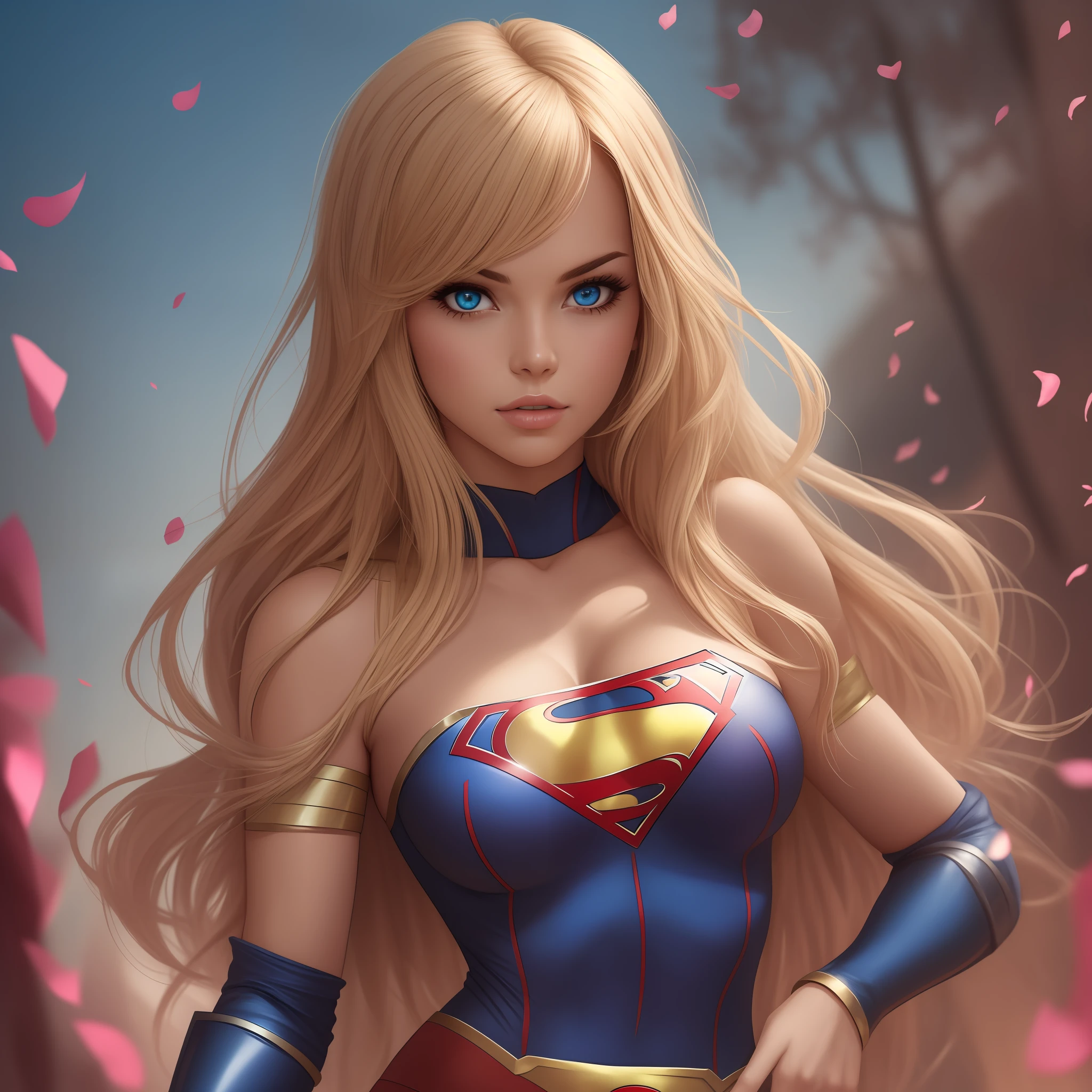 Woman Eyes Sexy Thin Dressed as Super Girl