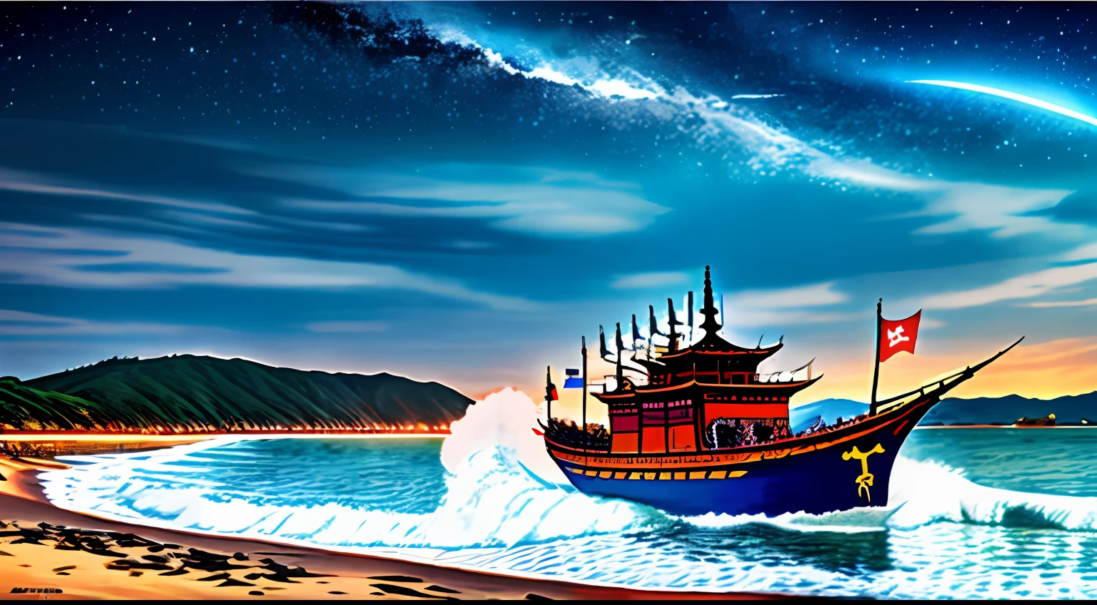 ilha tsushima, Mongol invasion, noite, batalha --auto