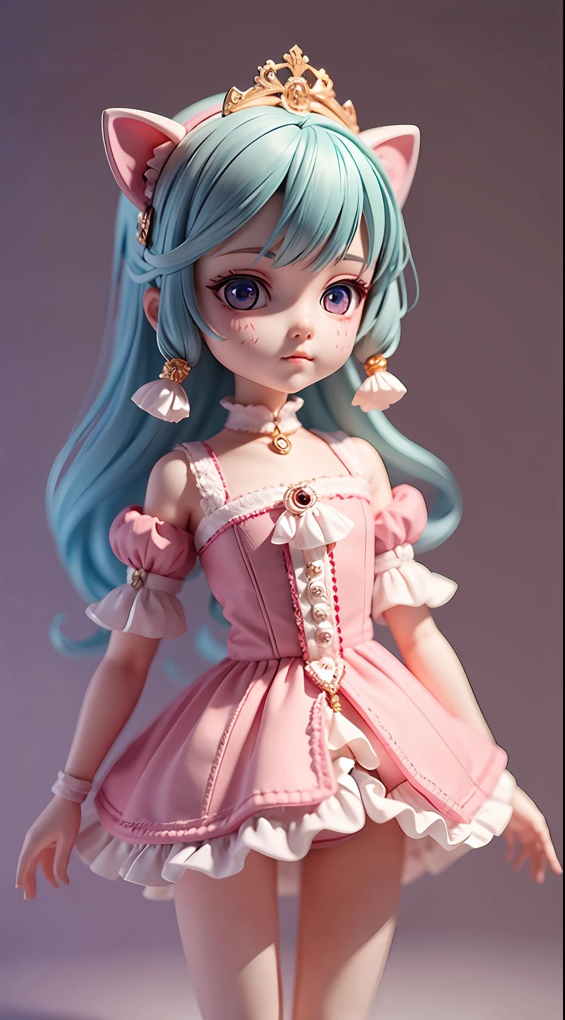 high high quality,tmasterpiece,tmasterpiece,Delicate facial features,Delicate hair,Delicate eyes,Delicate colored hair,4k画质,Brilliant light and shadow,Delphine girls,Pink loli,Ancient Witz artwork in the style of spherical joint doll,render of april,dollfie dream,Cat doll play,Cute maid dress,toy bear,Pink icon,Guvez style,dollpunk,(Delicate facial portrayal)(Fine hair depiction)(highest quality)(Master masterpieces)(High degree of completion)(Bust)(a sense of atmosphere)
