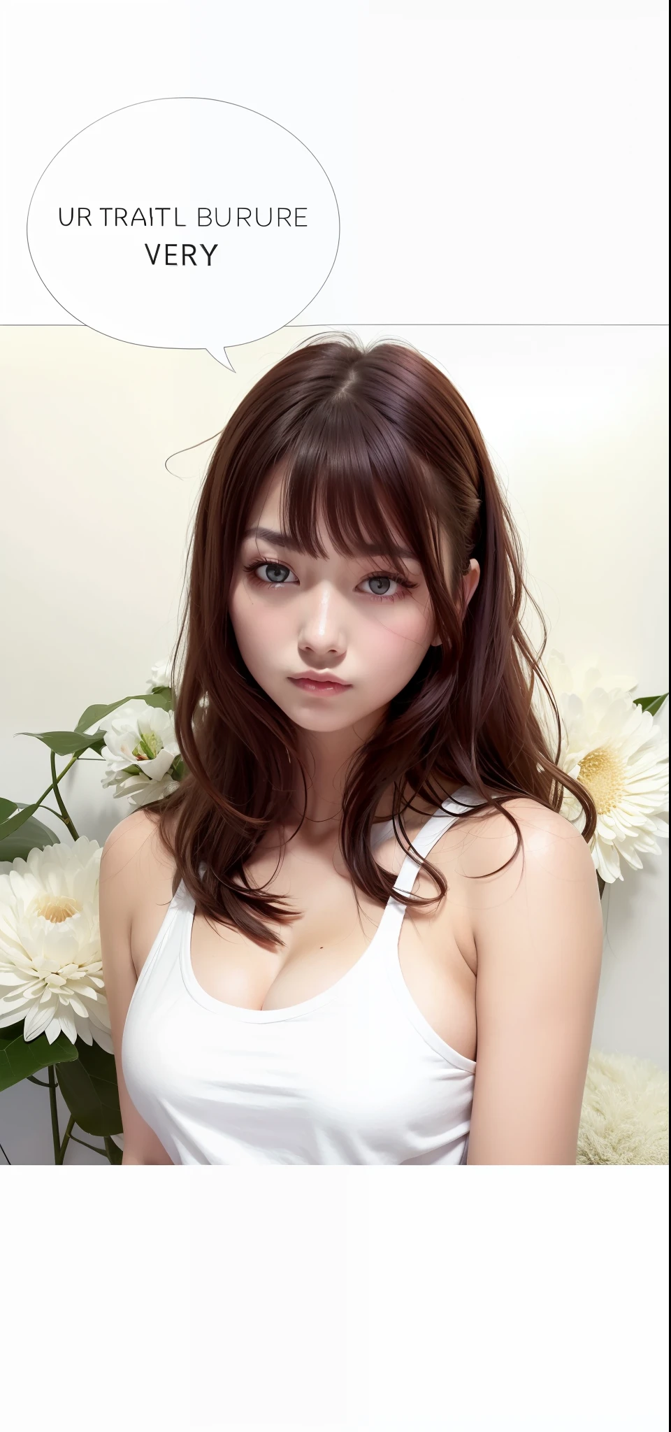 girl, Mina, verry beautiful, beautiful eyes, beautiful hair, red hair, white tank top, sexy body, realistic, ultra detail, 70mm lens,