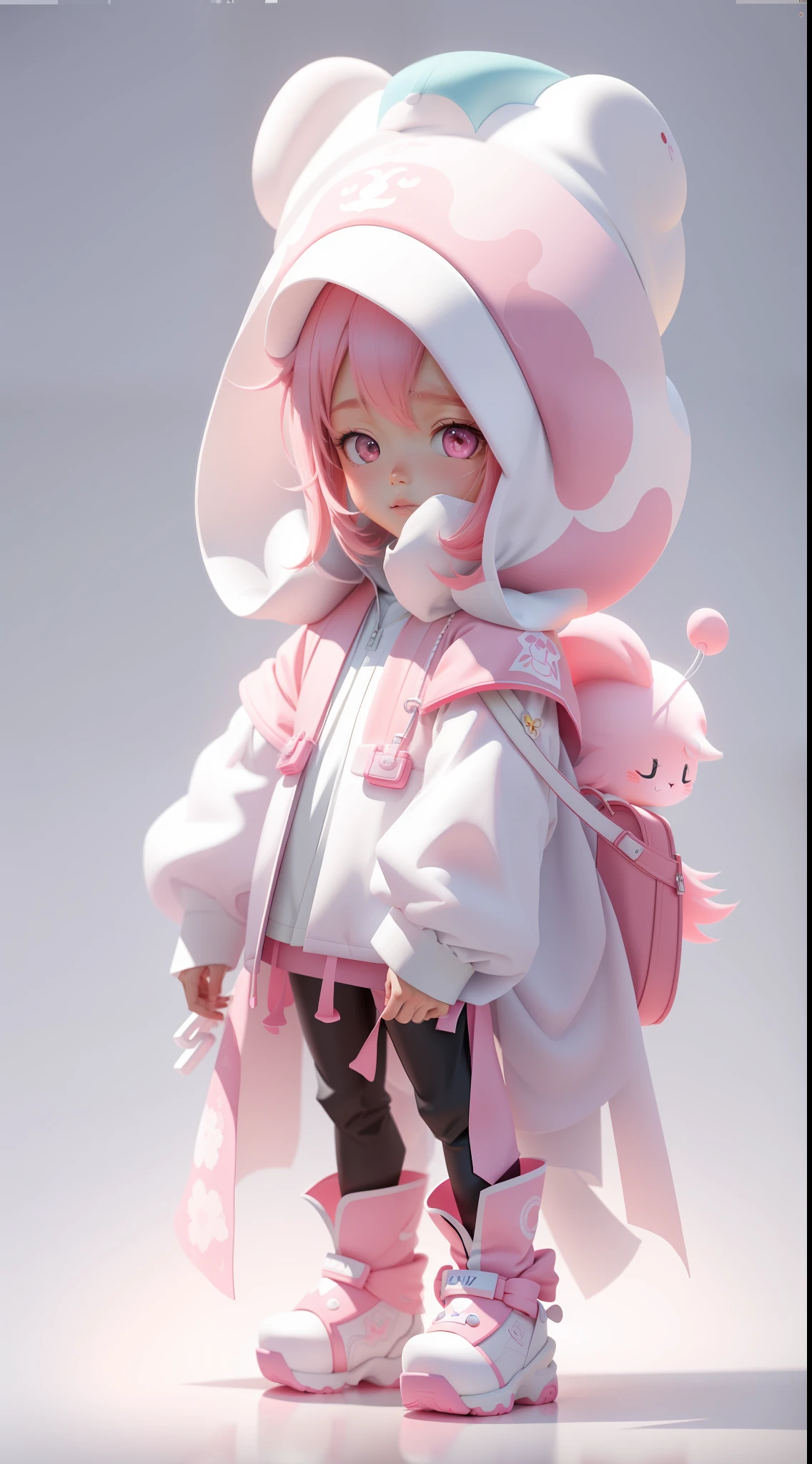 Close-up of a man dressed in pink and a white hat, Guviz-style artwork, Guviz, by Russell Dongjun Lu, trending on cgstation, anime styled 3d, cute character, Cute detailed digital art, 8K high quality detailed art, lovely art style, Stylized anime, render of a cute 3d anime girl