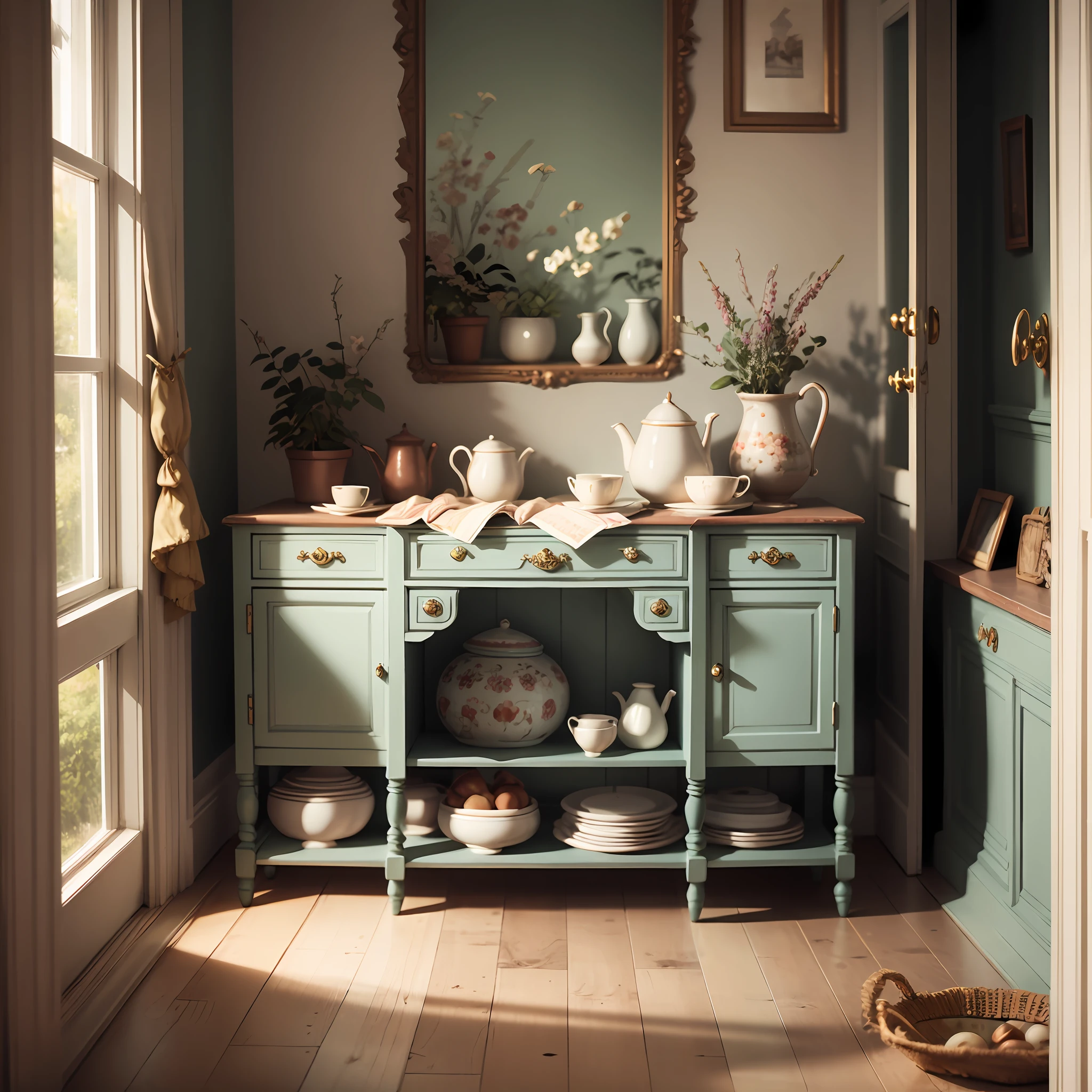 old vintage, porcelain decoration. --auto --s2